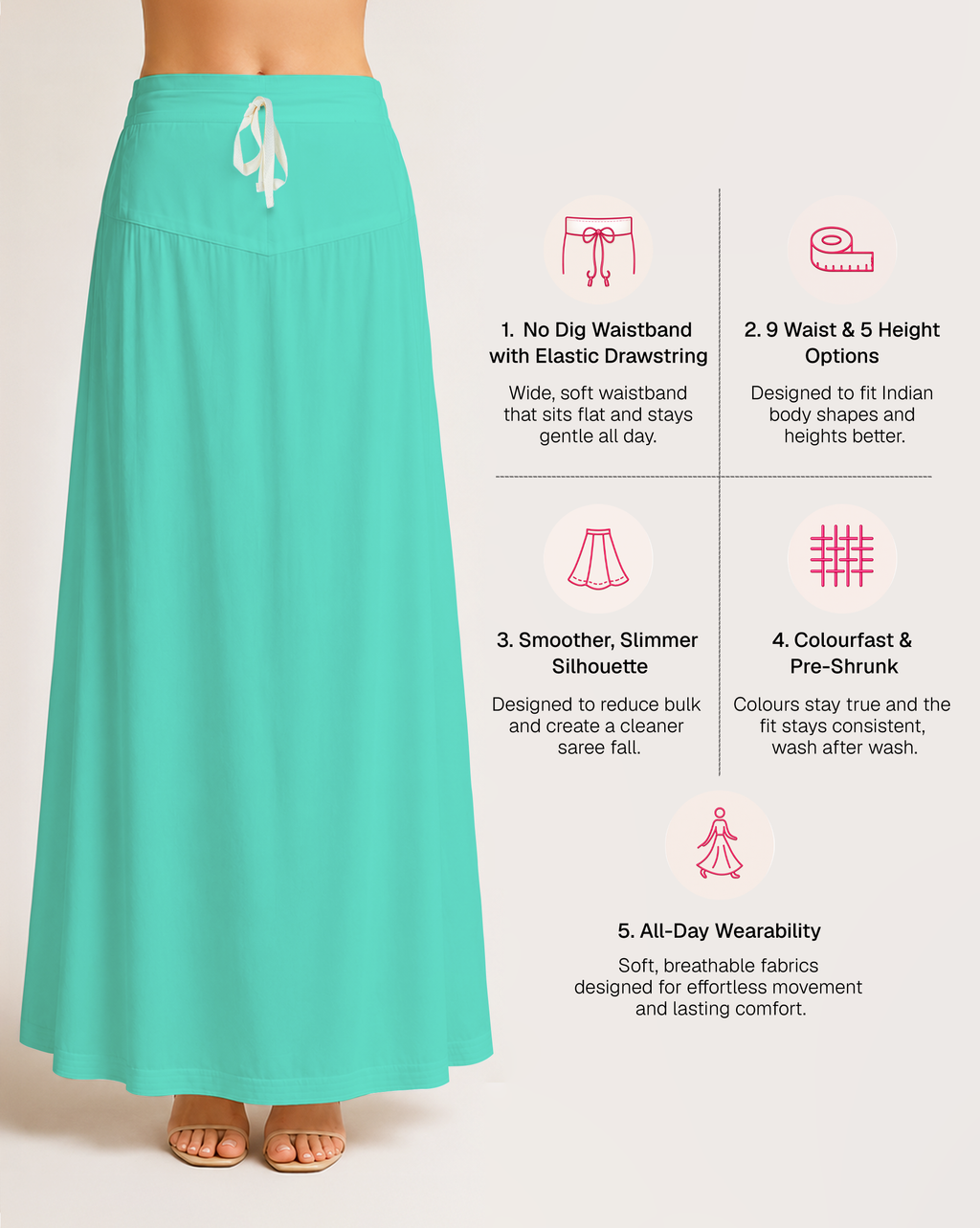 Fine Pure Cotton Satin Petticoat