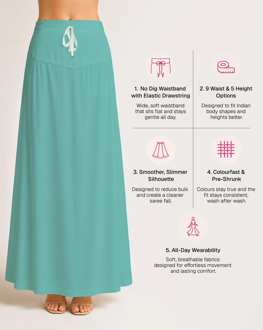 Fine Pure Cotton Satin Petticoat
