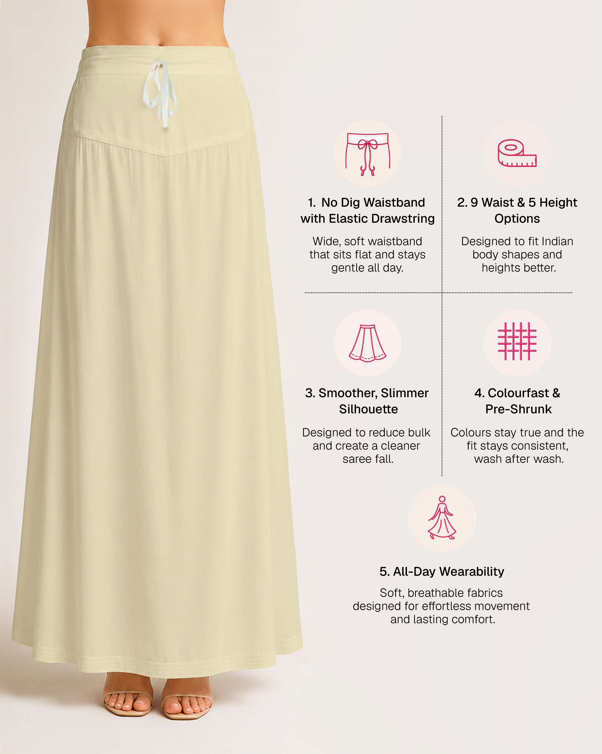Fine Pure Cotton Satin Petticoat