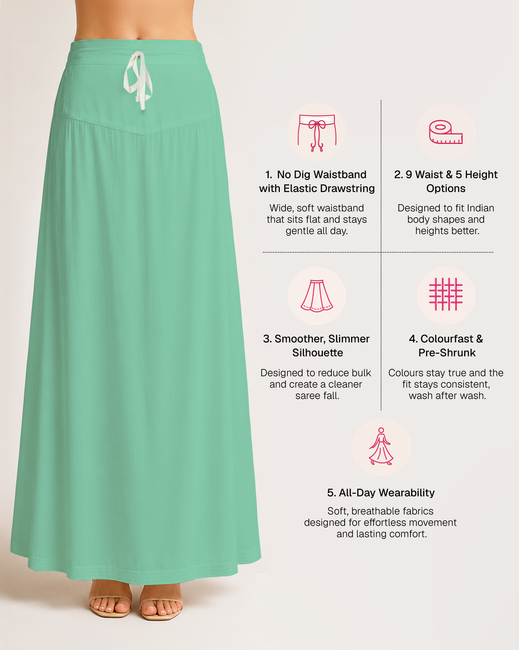 Fine Pure Cotton Satin Petticoat