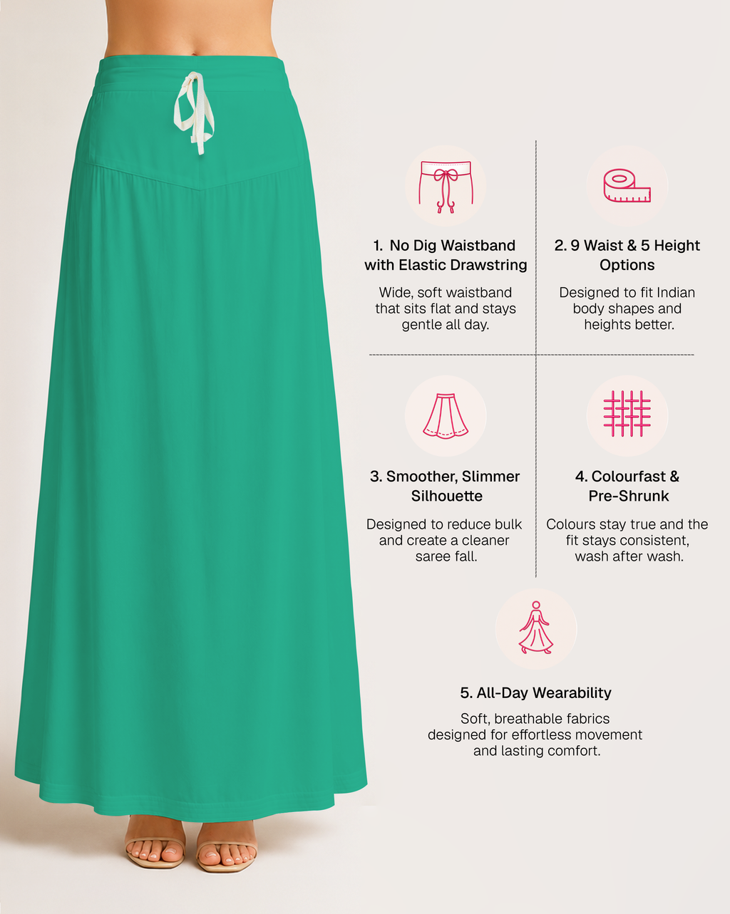 Fine Pure Cotton Satin Petticoat