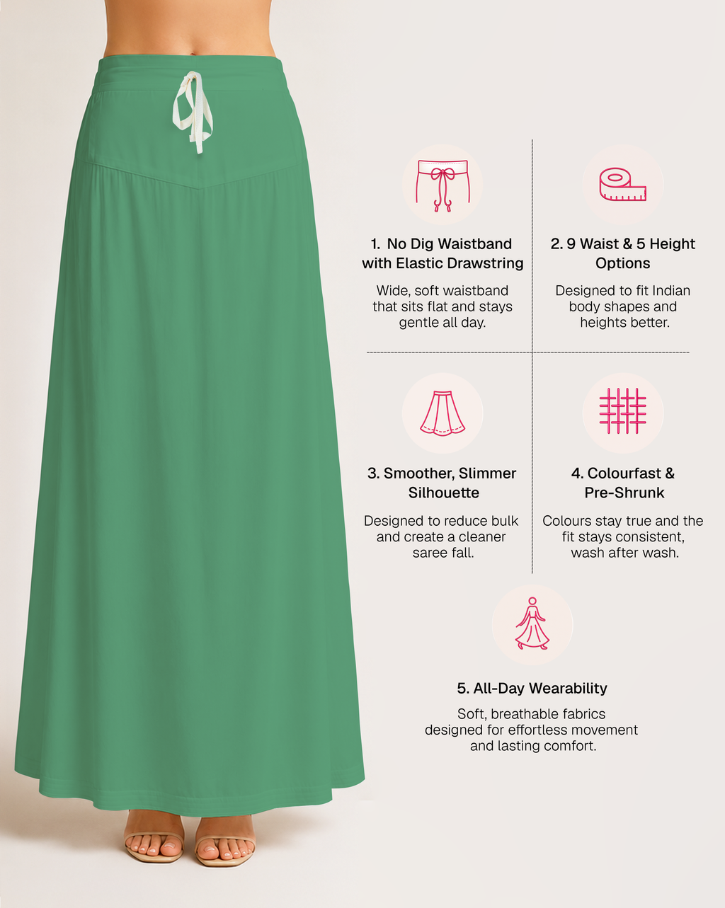 Fine Pure Cotton Satin Petticoat