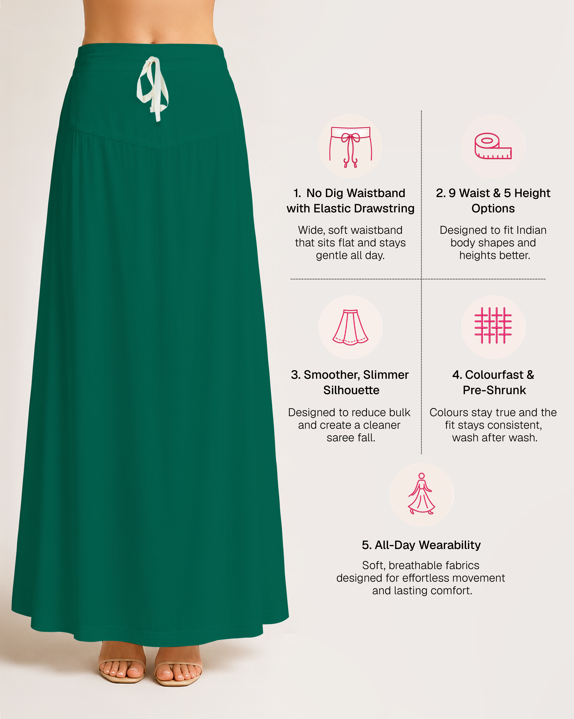 Fine Pure Cotton Satin Petticoat