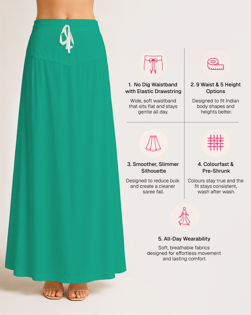 Fine Pure Cotton Satin Petticoat