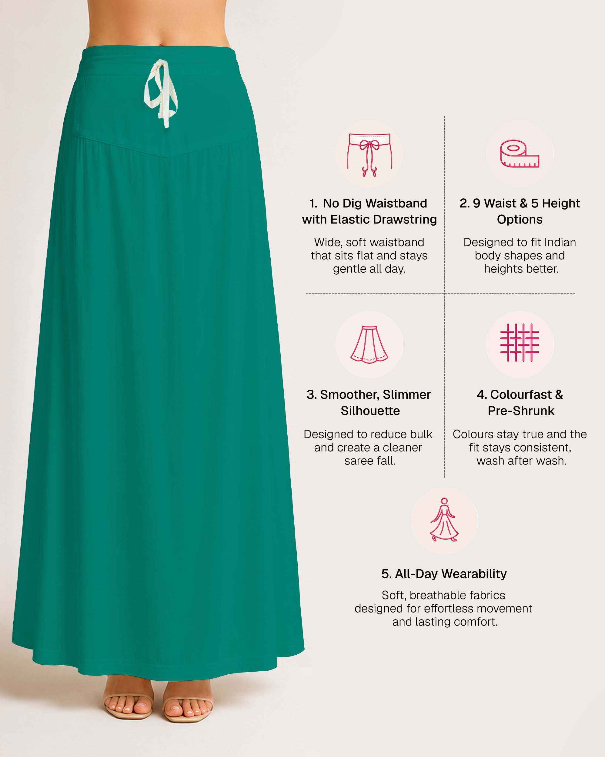 Fine Pure Cotton Satin Petticoat