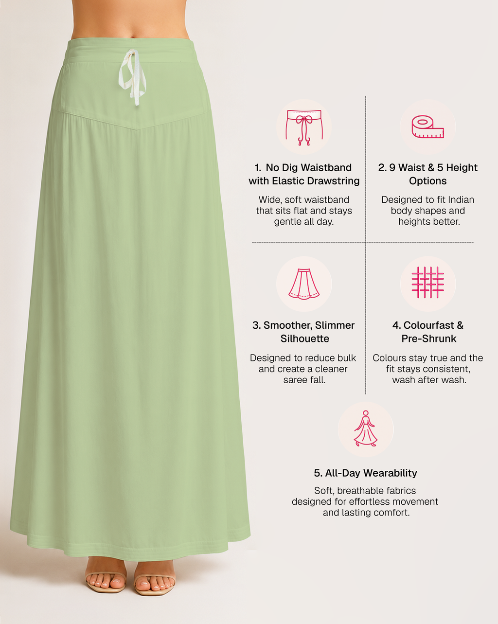 Fine Pure Cotton Satin Petticoat