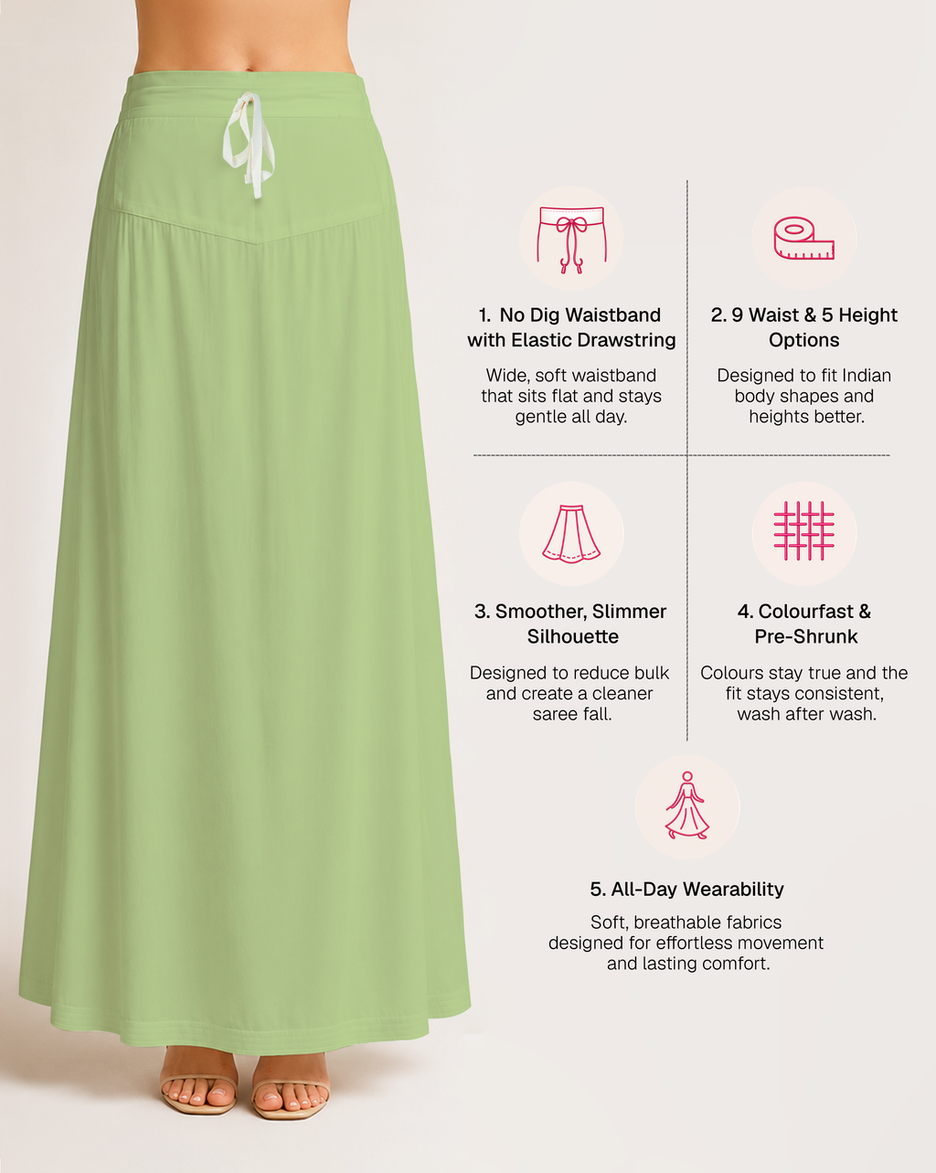 Fine Pure Cotton Satin Petticoat