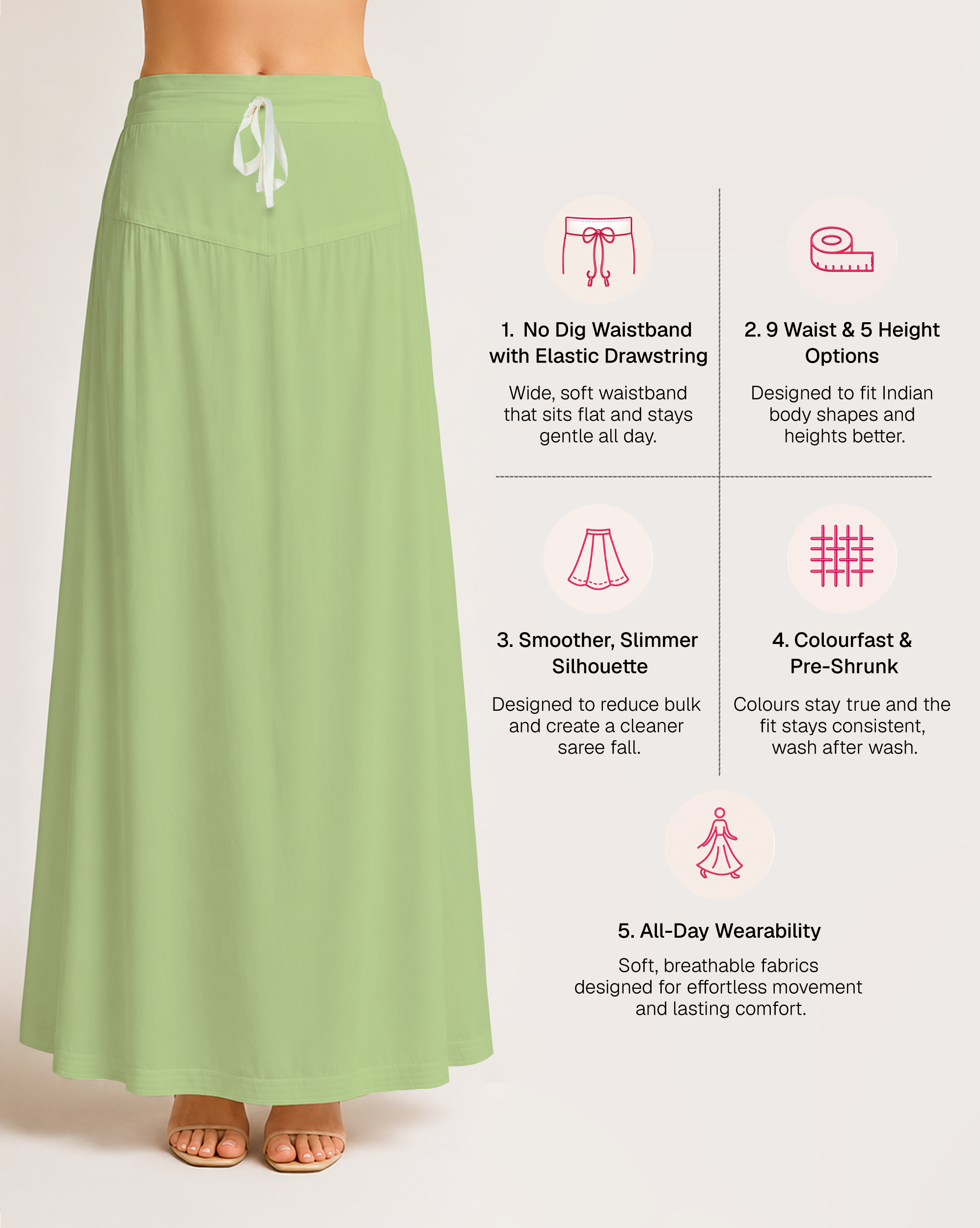 Fine Pure Cotton Satin Petticoat