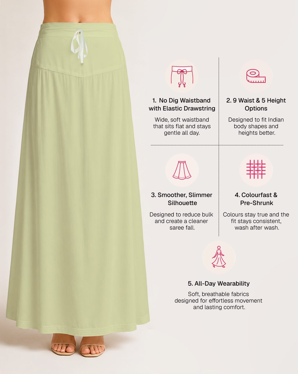 Fine Pure Cotton Satin Petticoat