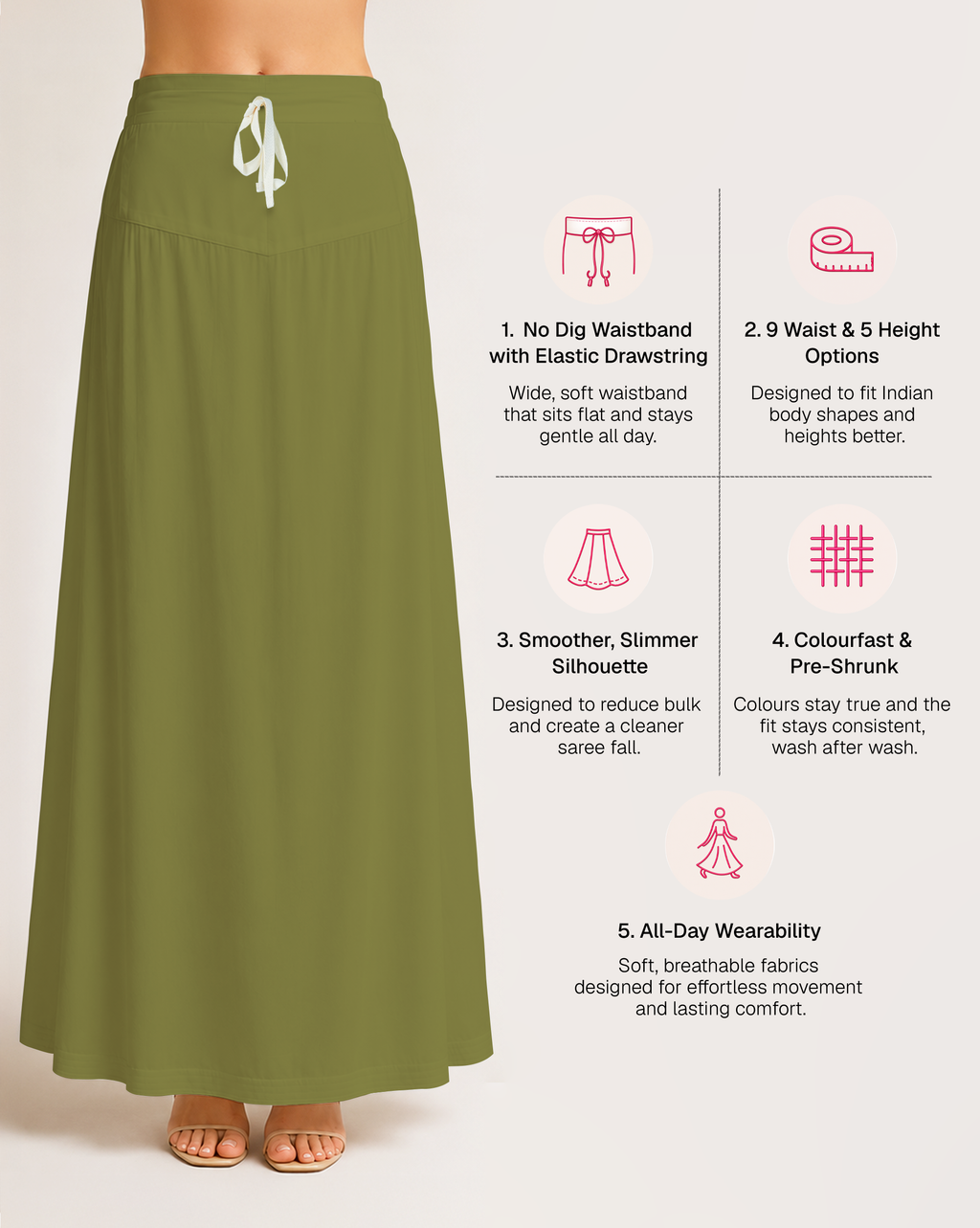 Fine Pure Cotton Satin Petticoat
