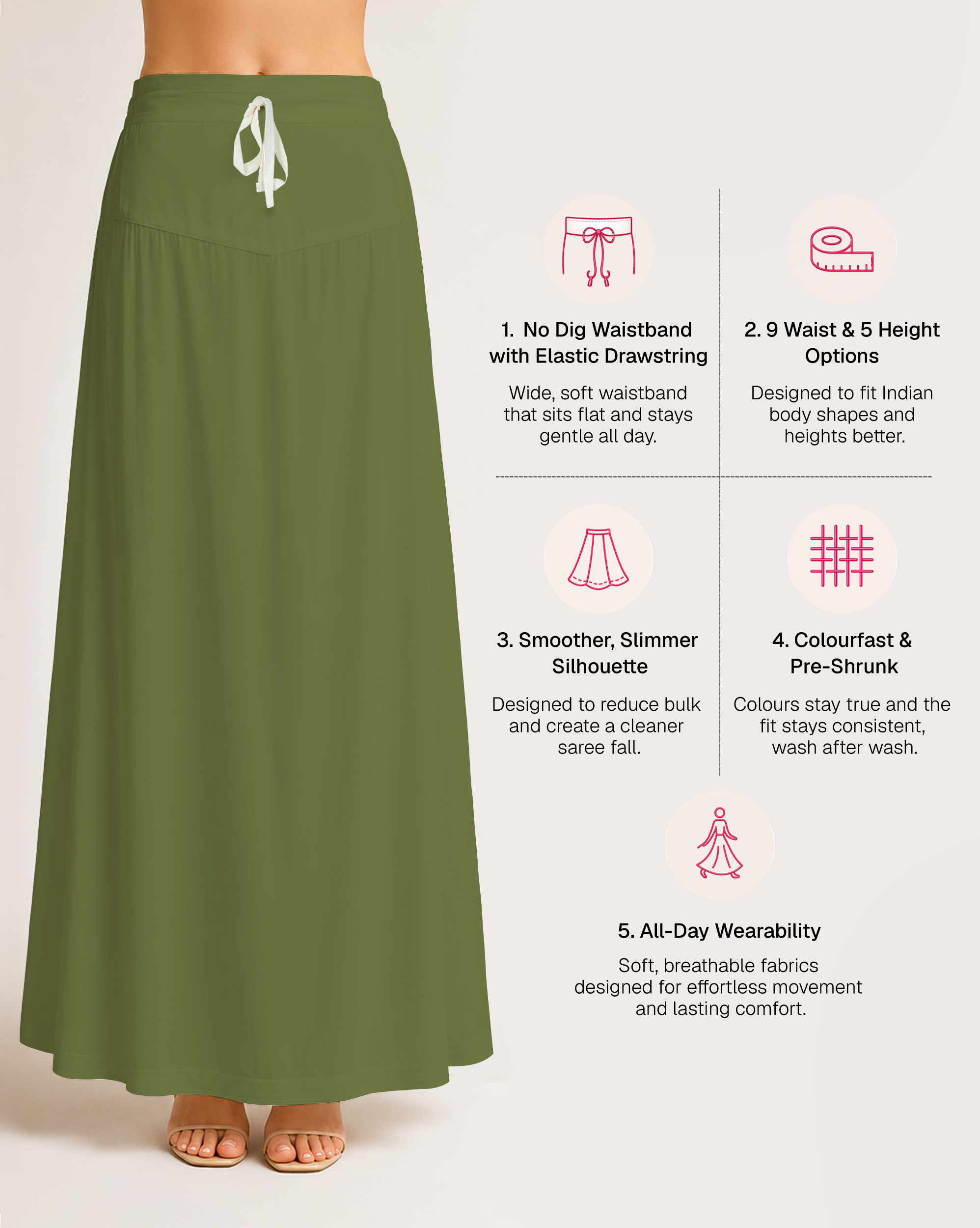Fine Pure Cotton Satin Petticoat