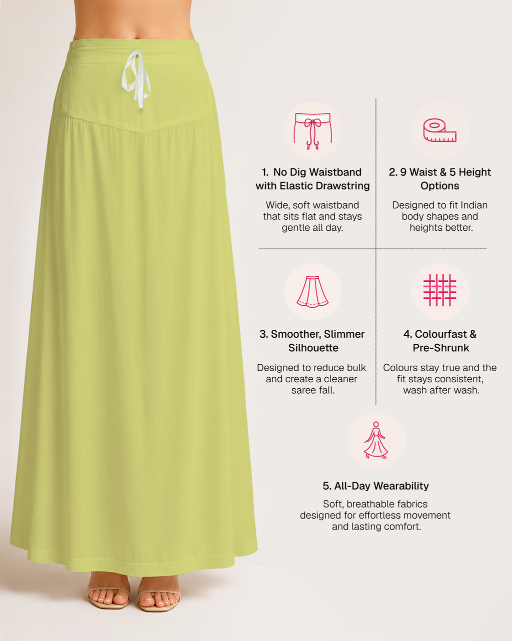 Fine Pure Cotton Satin Petticoat