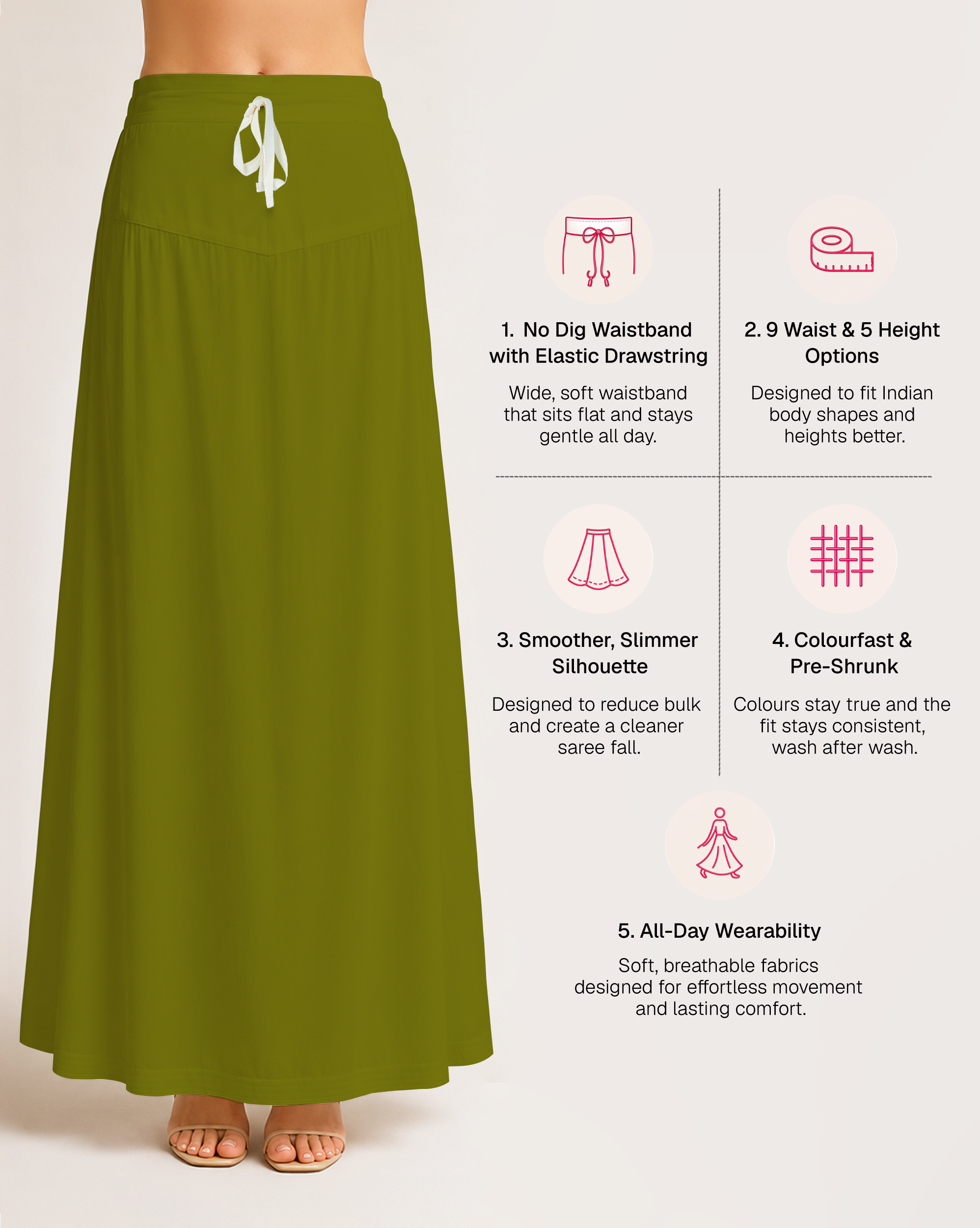 Fine Pure Cotton Satin Petticoat