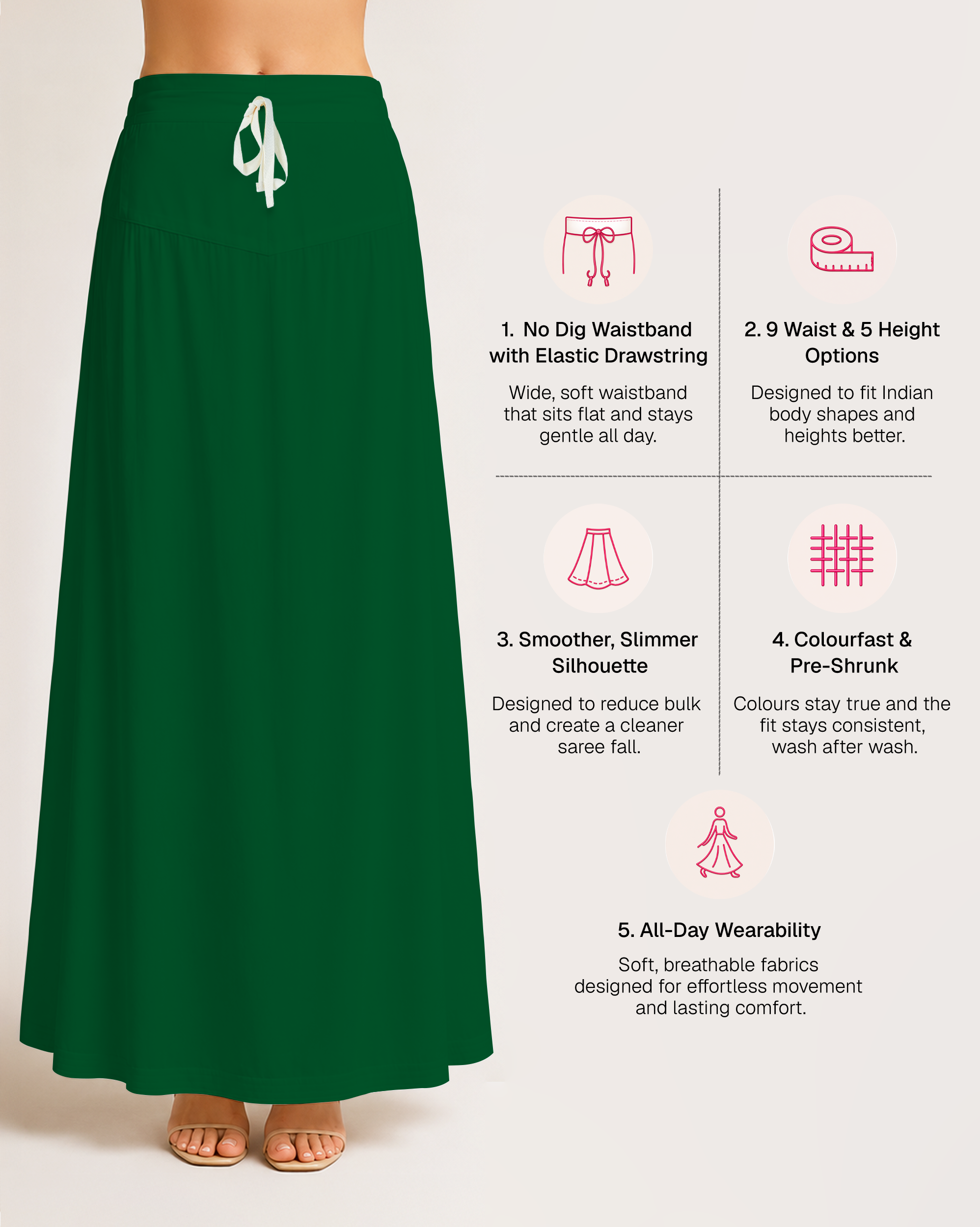 Fine Pure Cotton Satin Petticoat