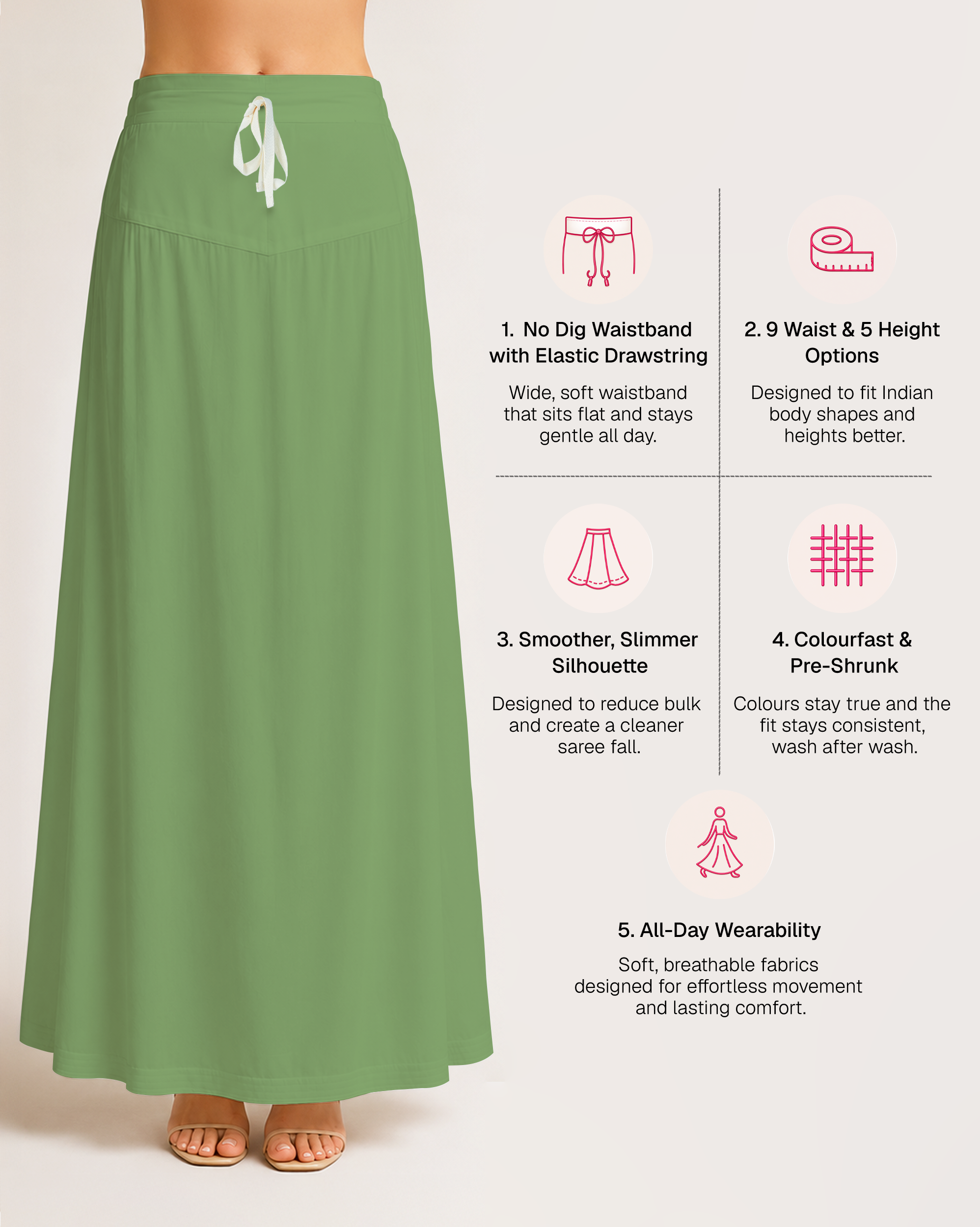 Fine Pure Cotton Satin Petticoat