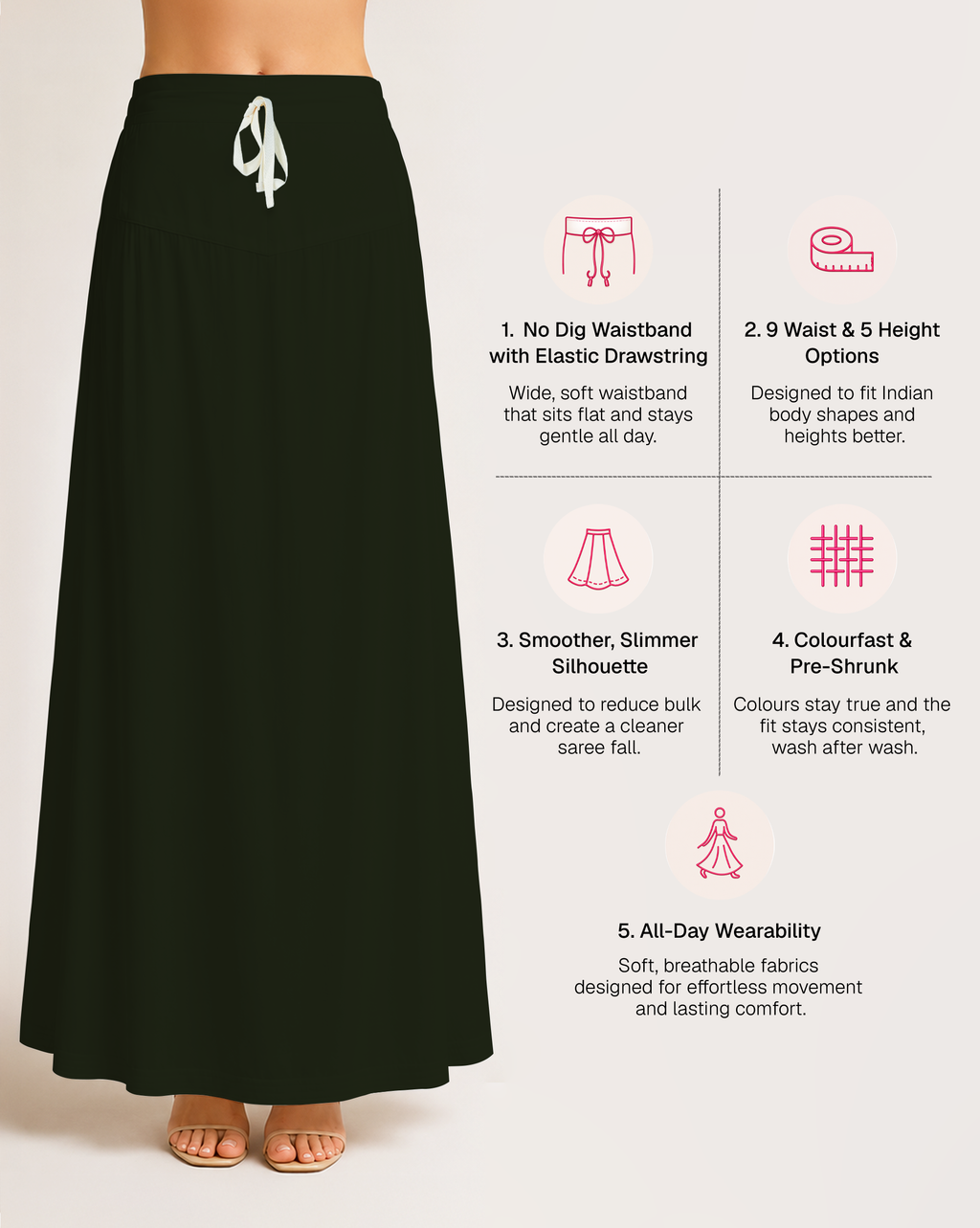 Fine Pure Cotton Satin Petticoat