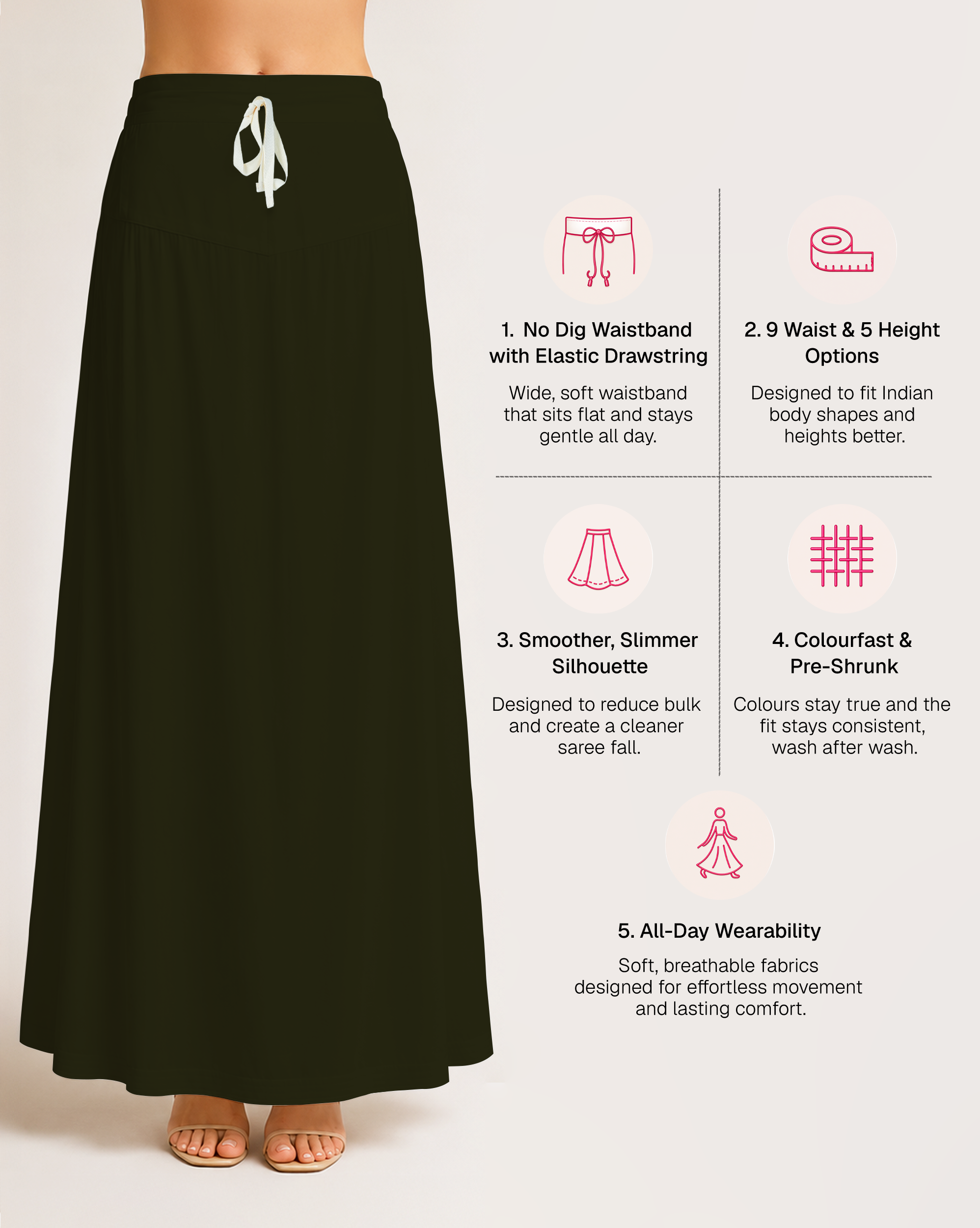 Fine Pure Cotton Satin Petticoat