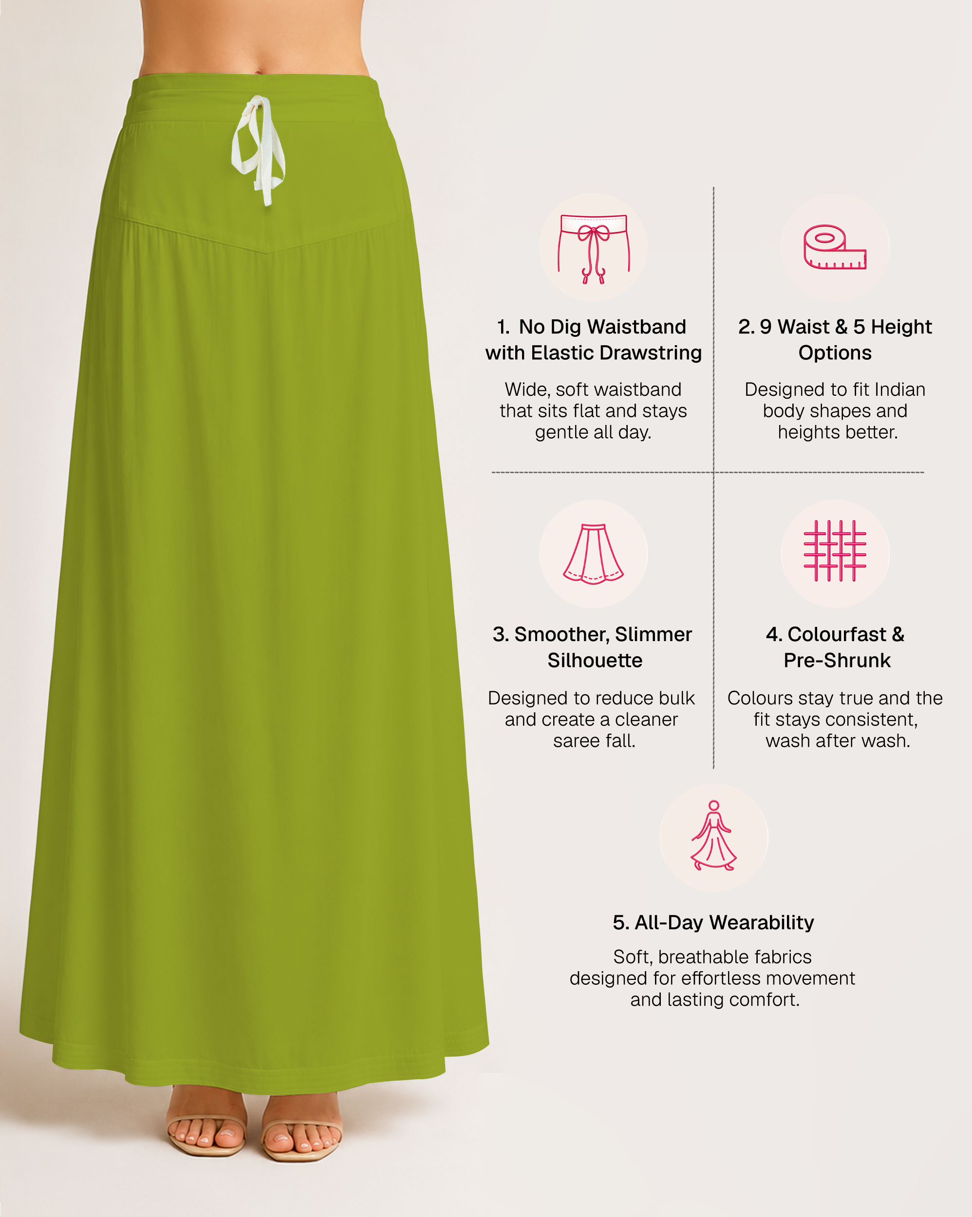 Fine Pure Cotton Satin Petticoat