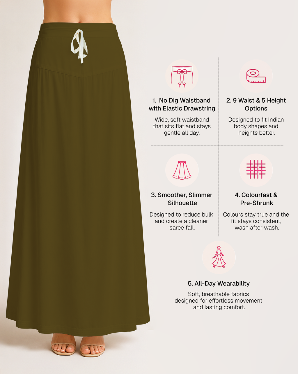 Fine Pure Cotton Satin Petticoat