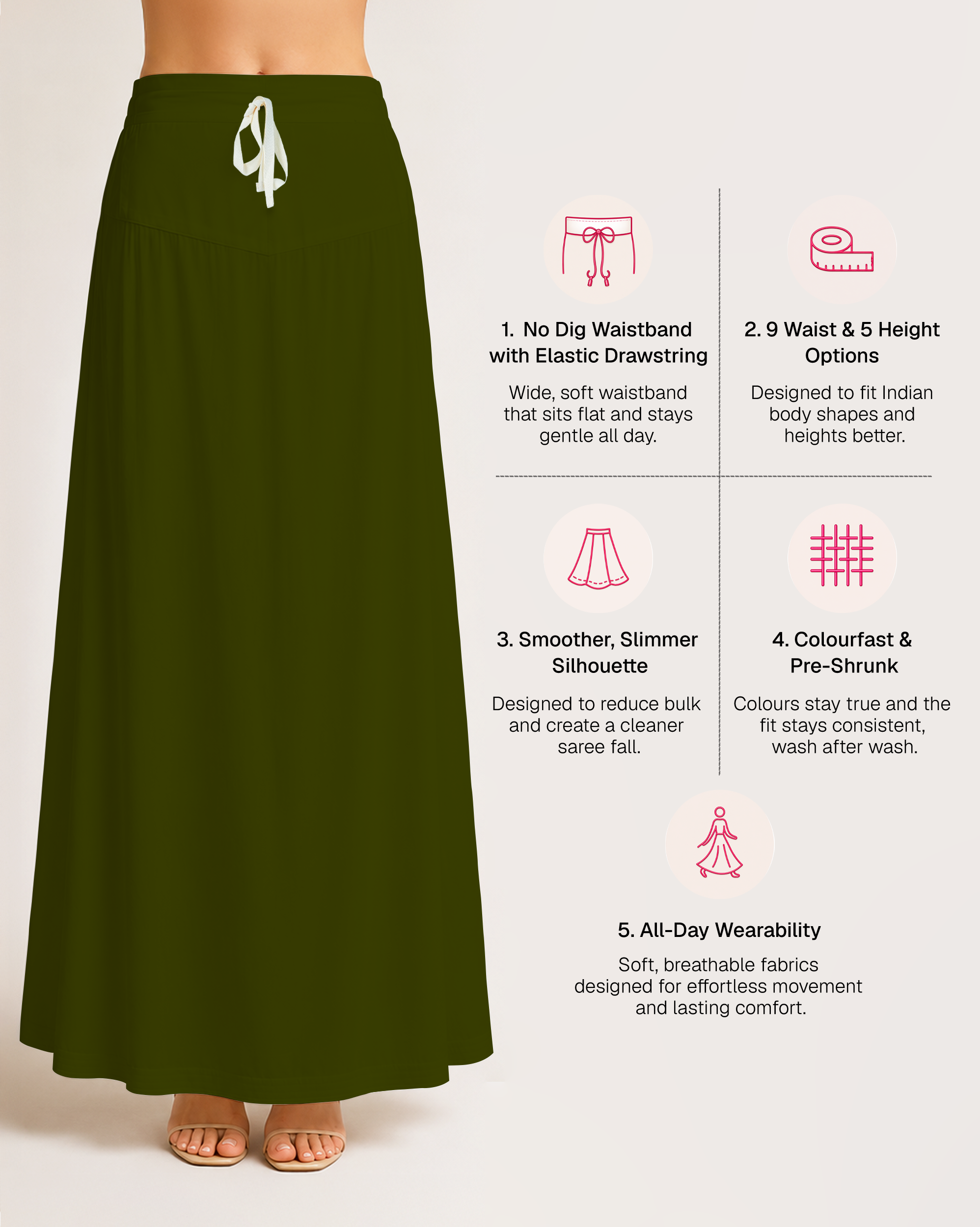 Fine Pure Cotton Satin Petticoat