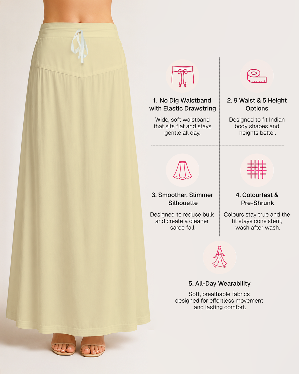 Fine Pure Cotton Satin Petticoat