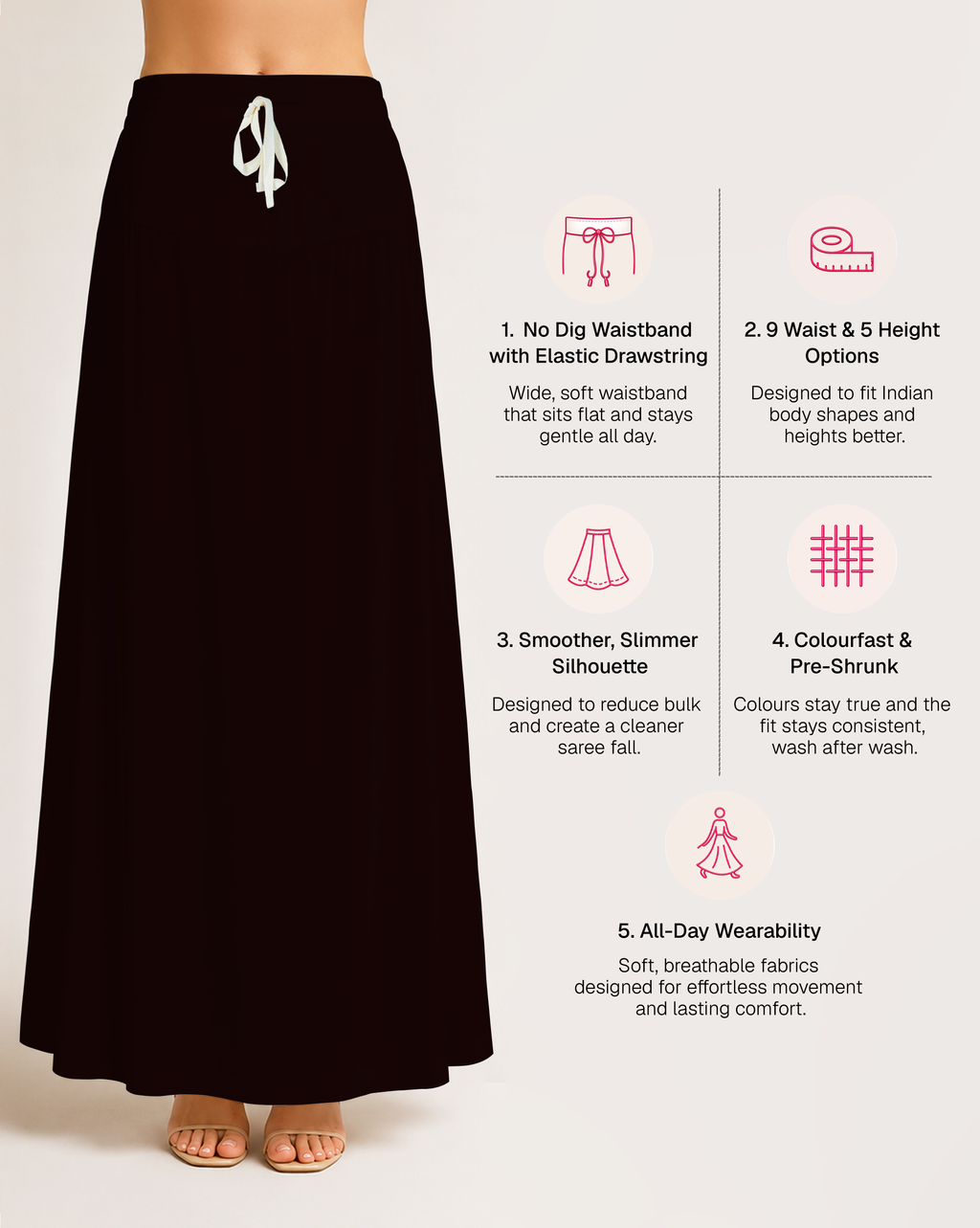 Fine Pure Cotton Satin Petticoat
