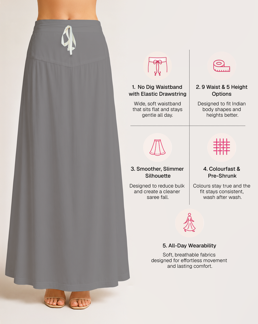 Fine Pure Cotton Satin Petticoat