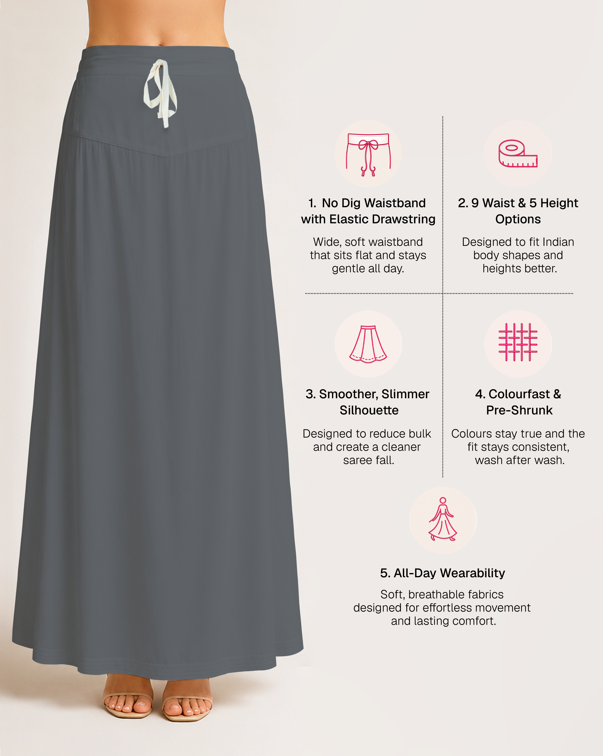 Fine Pure Cotton Satin Petticoat