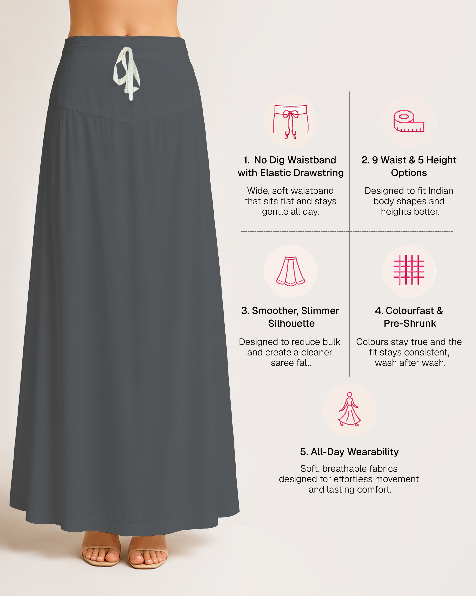 Fine Pure Cotton Satin Petticoat