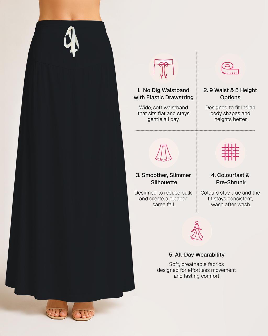 Fine Pure Cotton Satin Petticoat