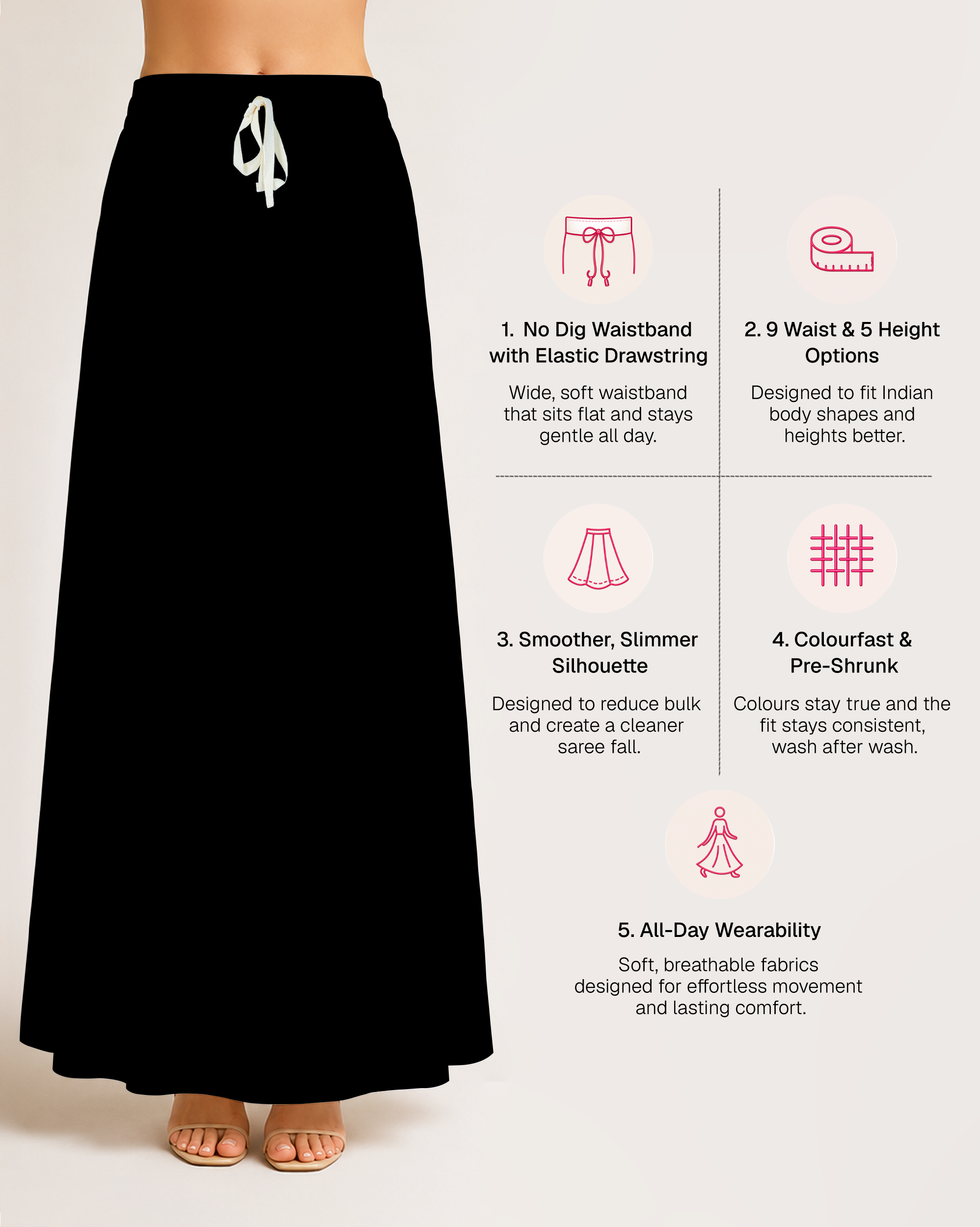 Fine Pure Cotton Satin Petticoat