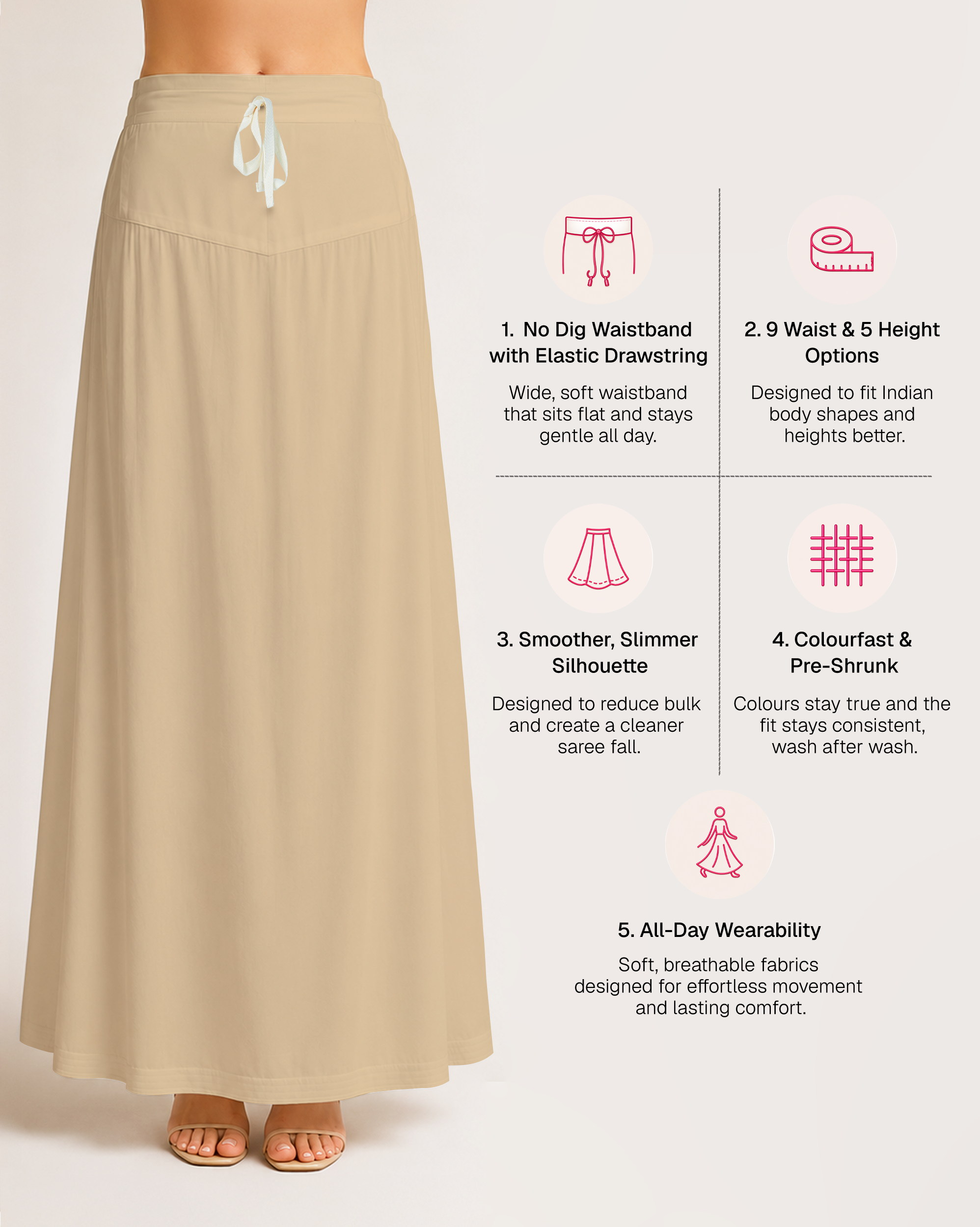 Fine Pure Cotton Satin Petticoat
