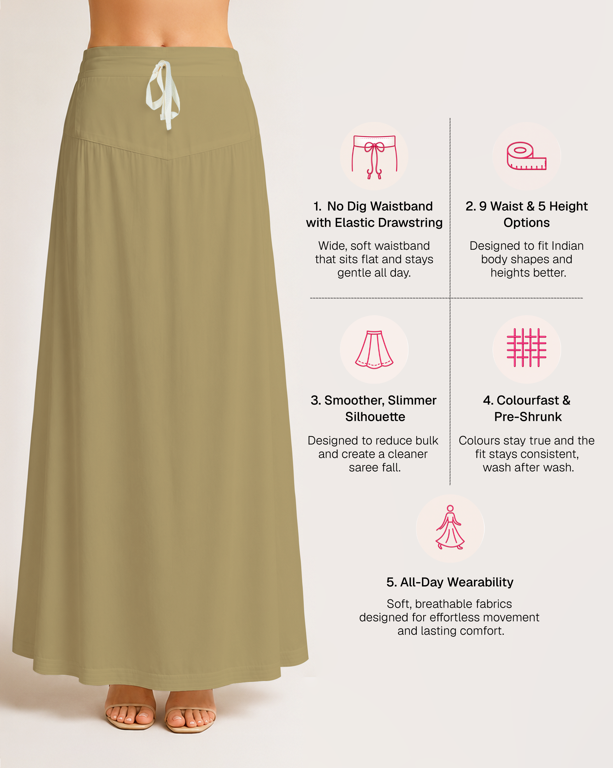 Fine Pure Cotton Satin Petticoat