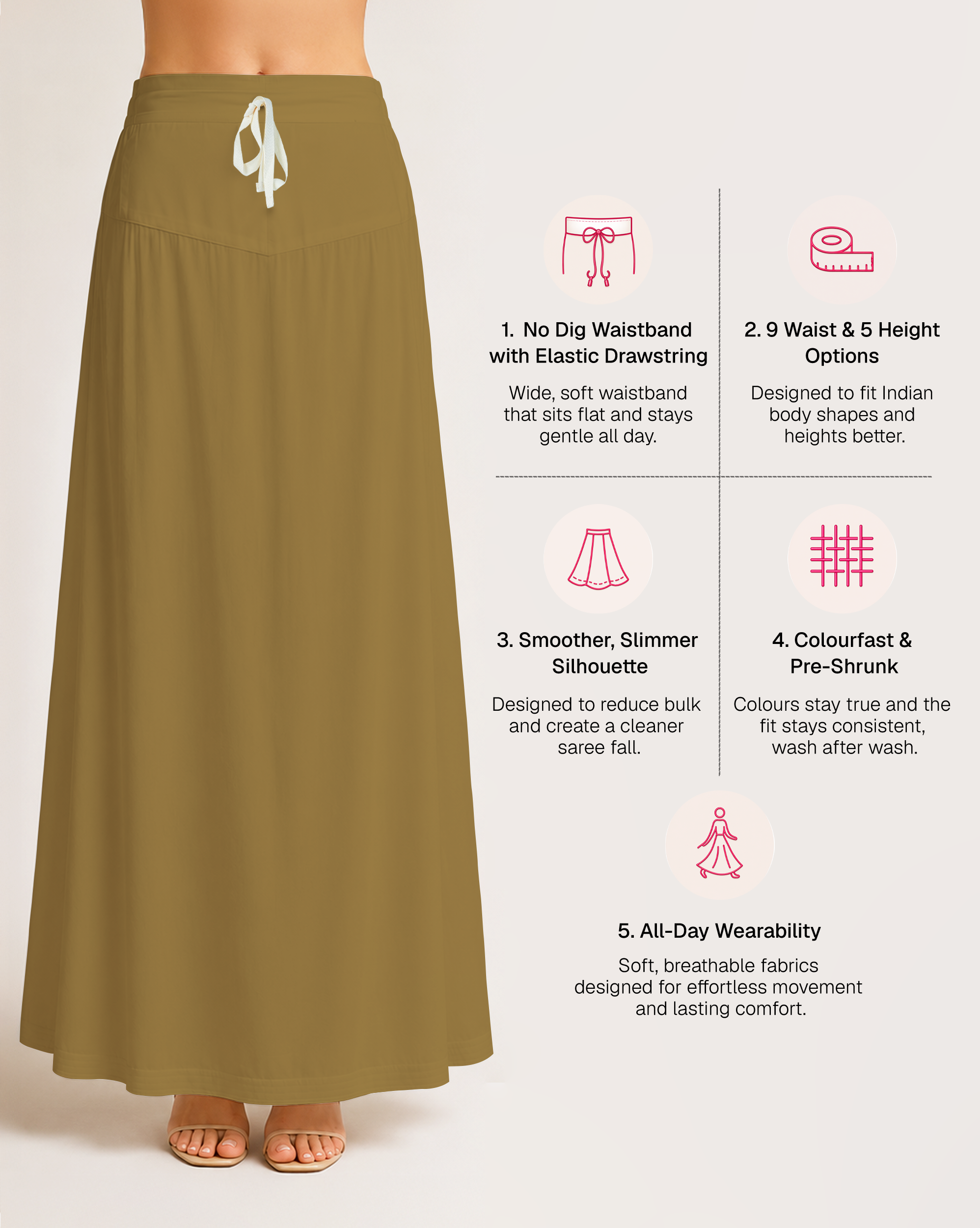 Fine Pure Cotton Satin Petticoat