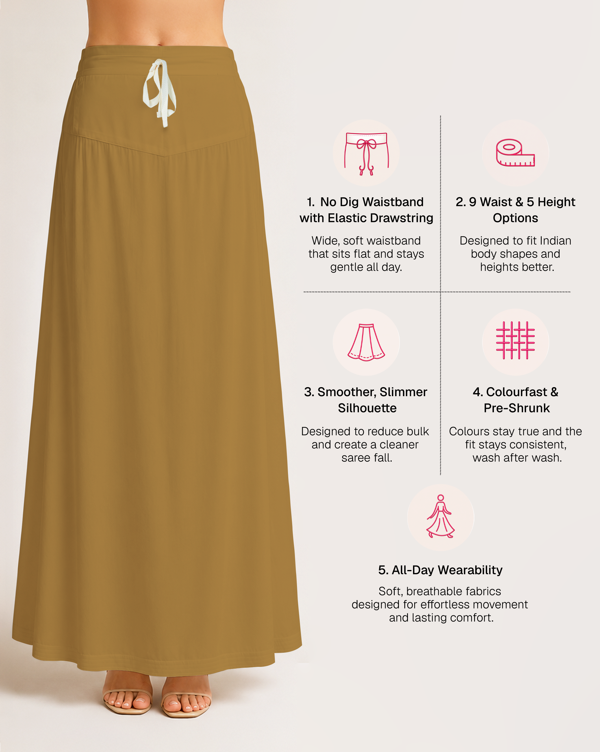 Fine Pure Cotton Satin Petticoat