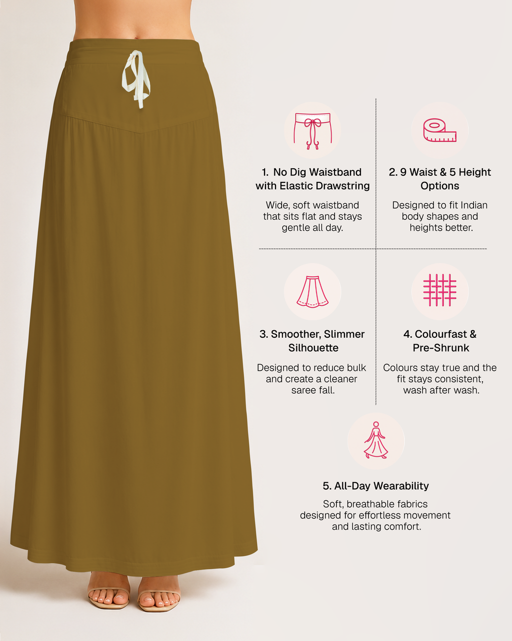 Fine Pure Cotton Satin Petticoat