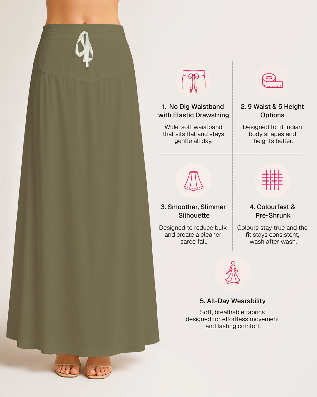 Fine Pure Cotton Satin Petticoat
