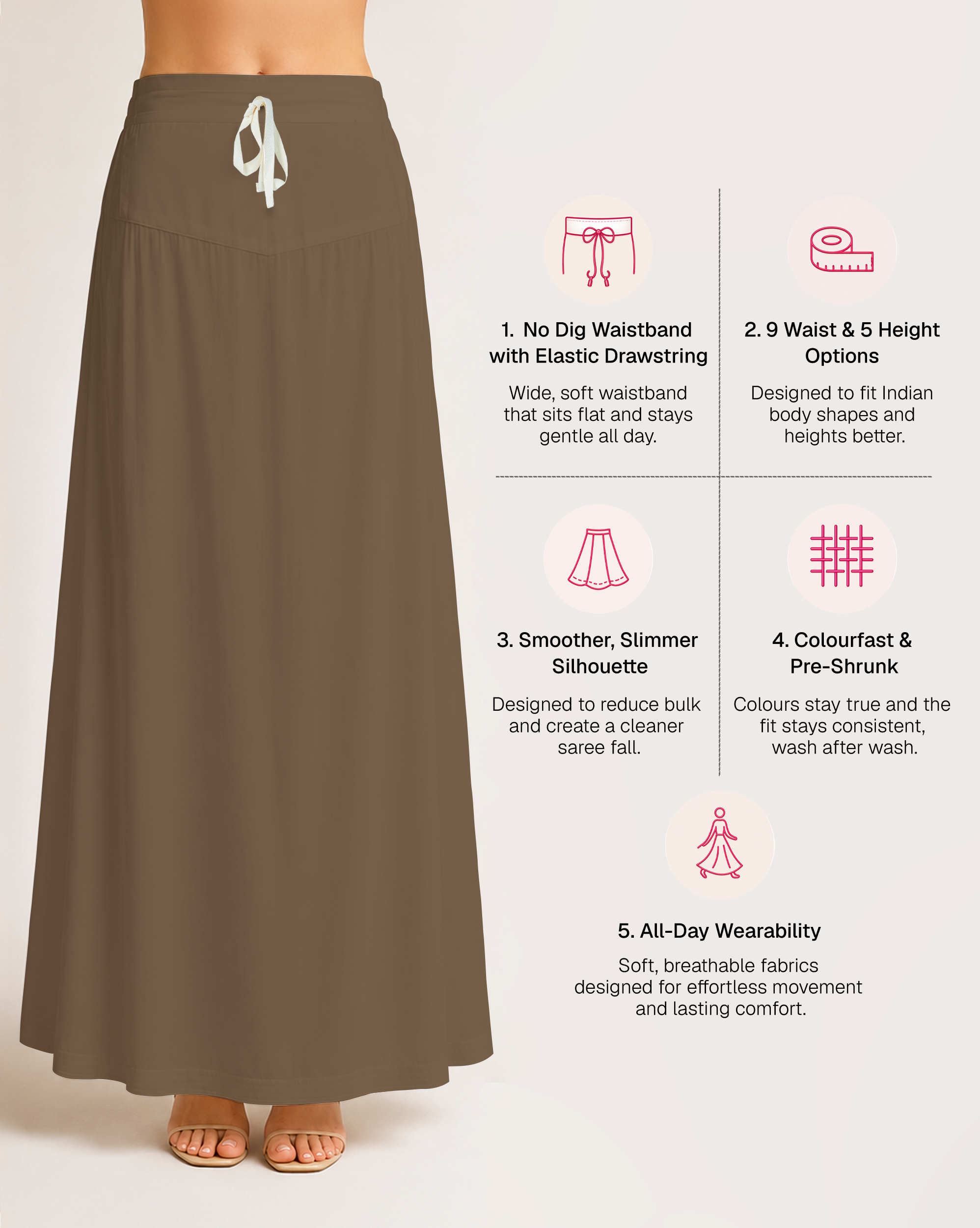 Fine Pure Cotton Satin Petticoat