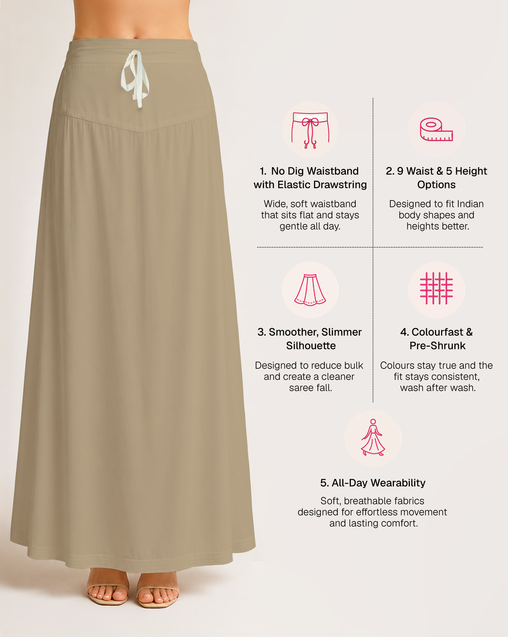 Fine Pure Cotton Satin Petticoat