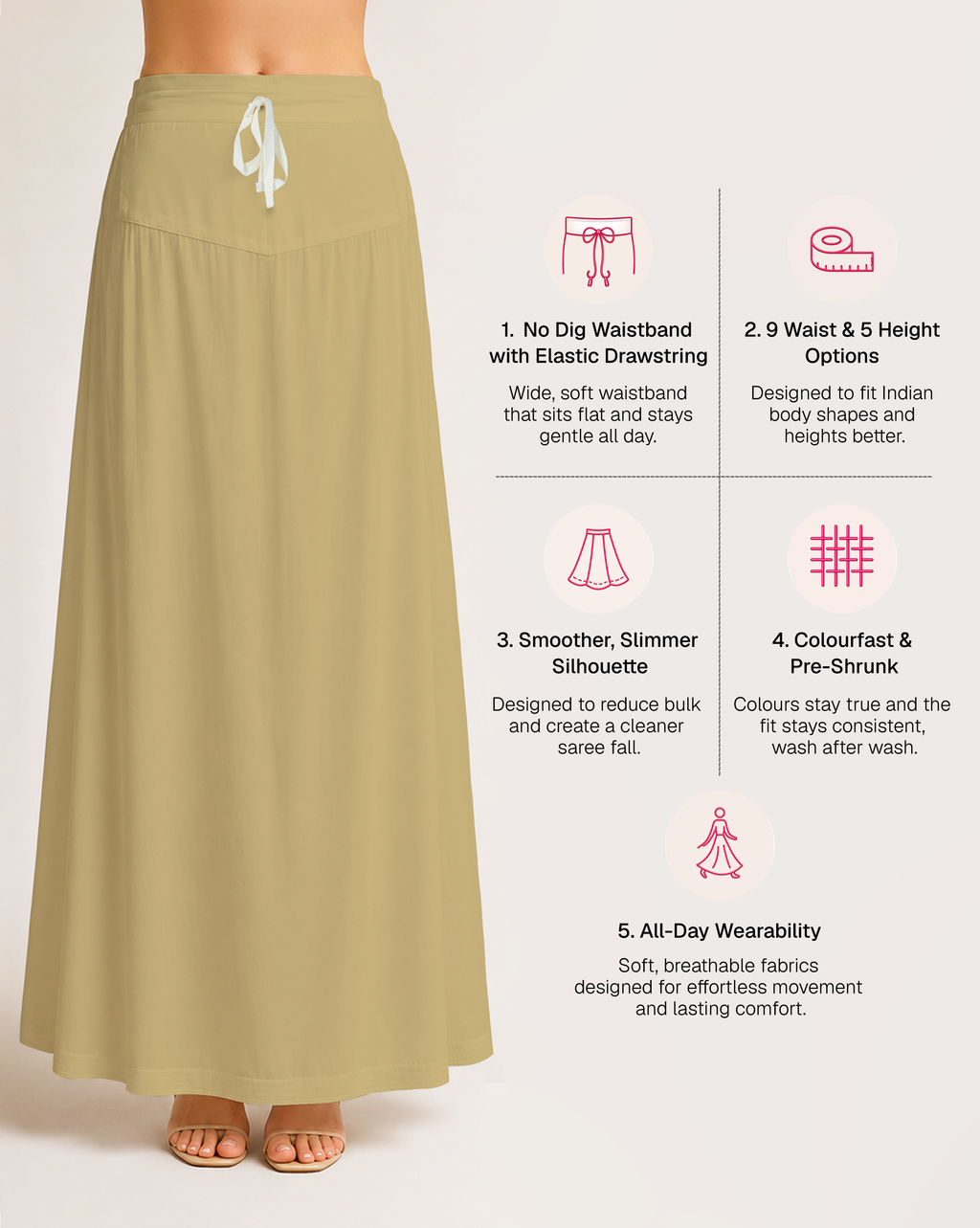 Fine Pure Cotton Satin Petticoat