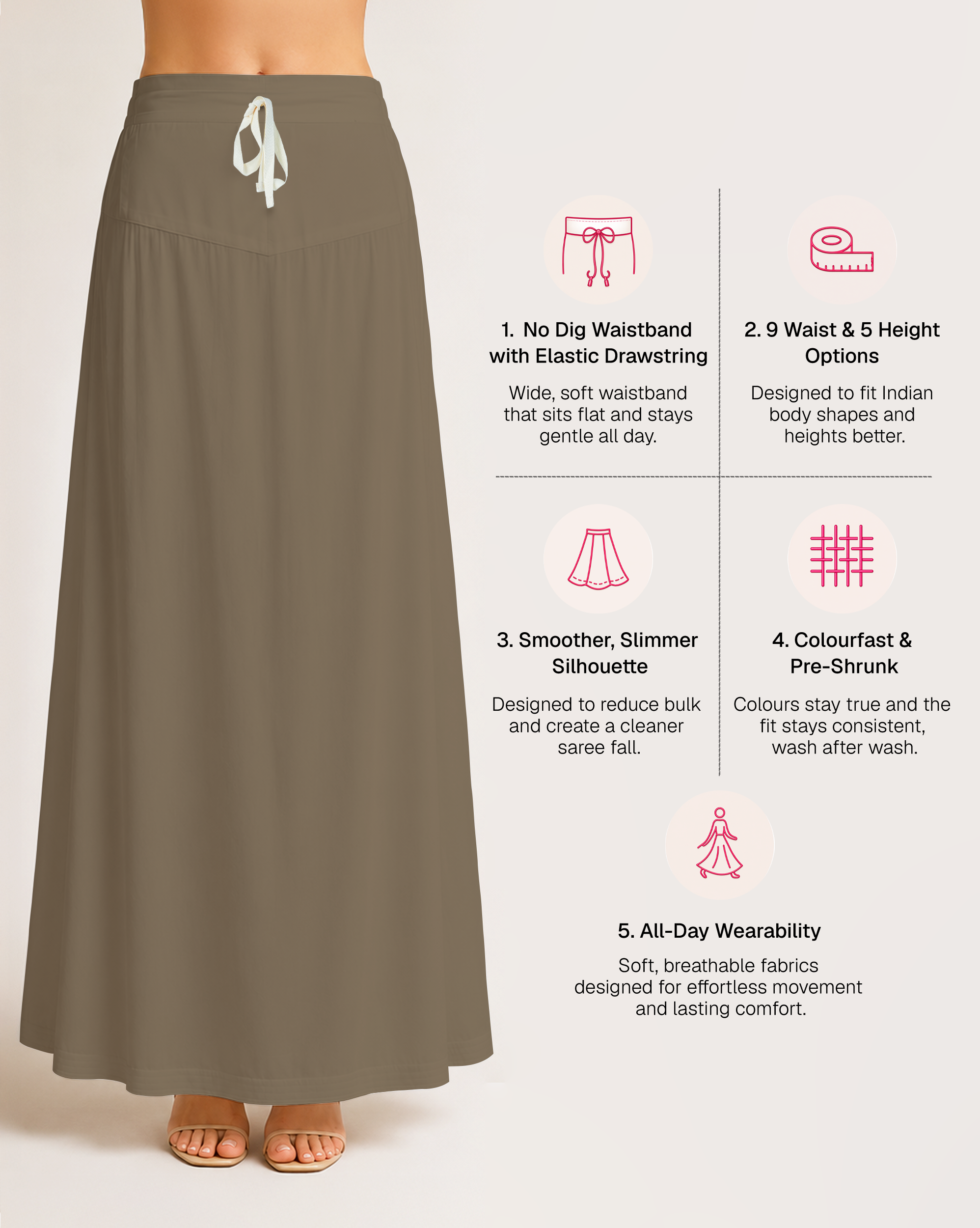 Fine Pure Cotton Satin Petticoat