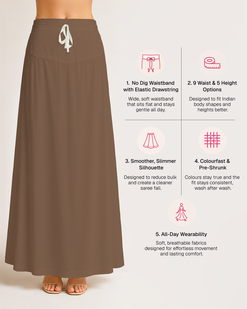 Fine Pure Cotton Satin Petticoat