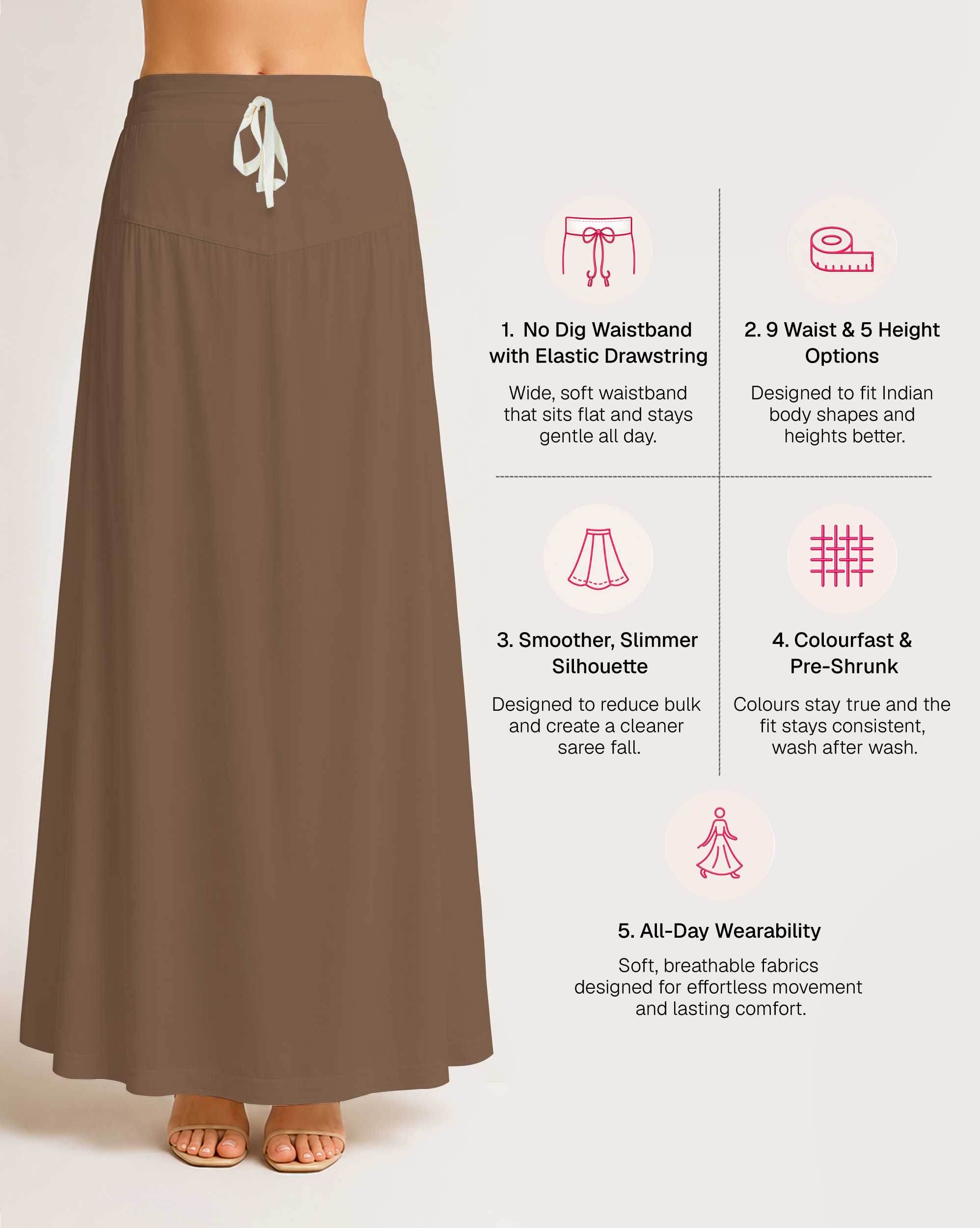 Fine Pure Cotton Satin Petticoat