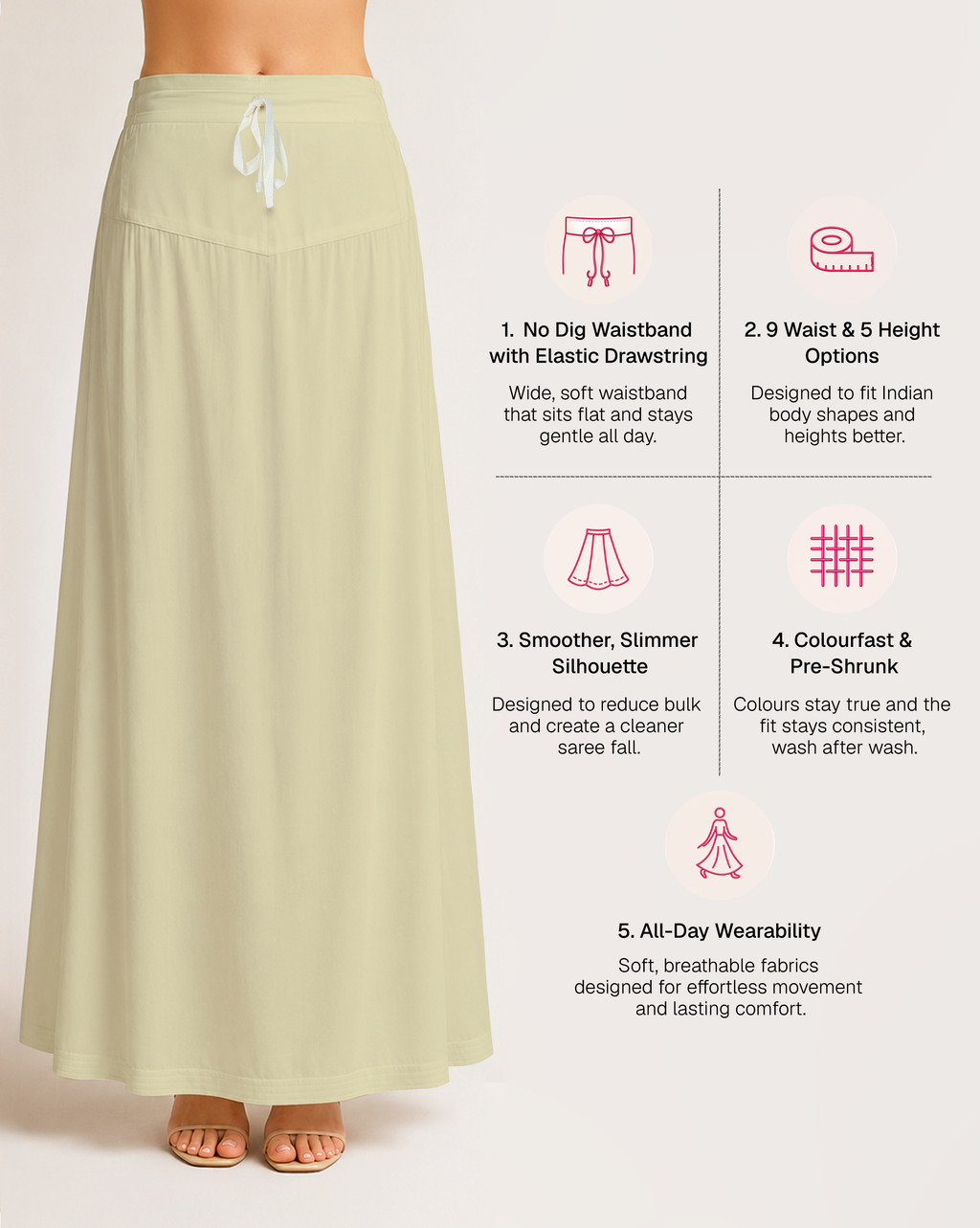 Fine Pure Cotton Satin Petticoat