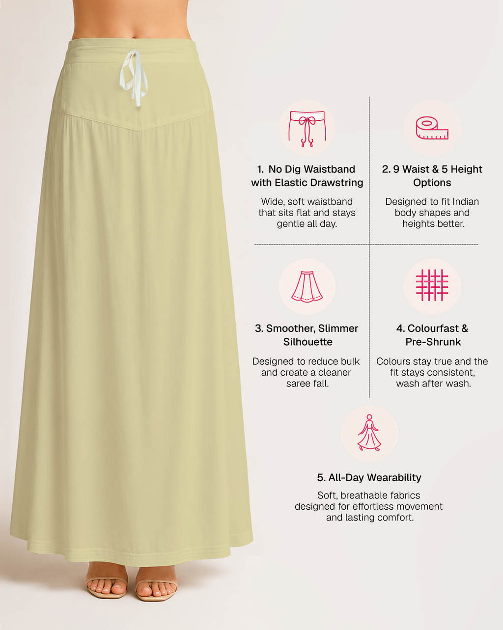Fine Pure Cotton Satin Petticoat