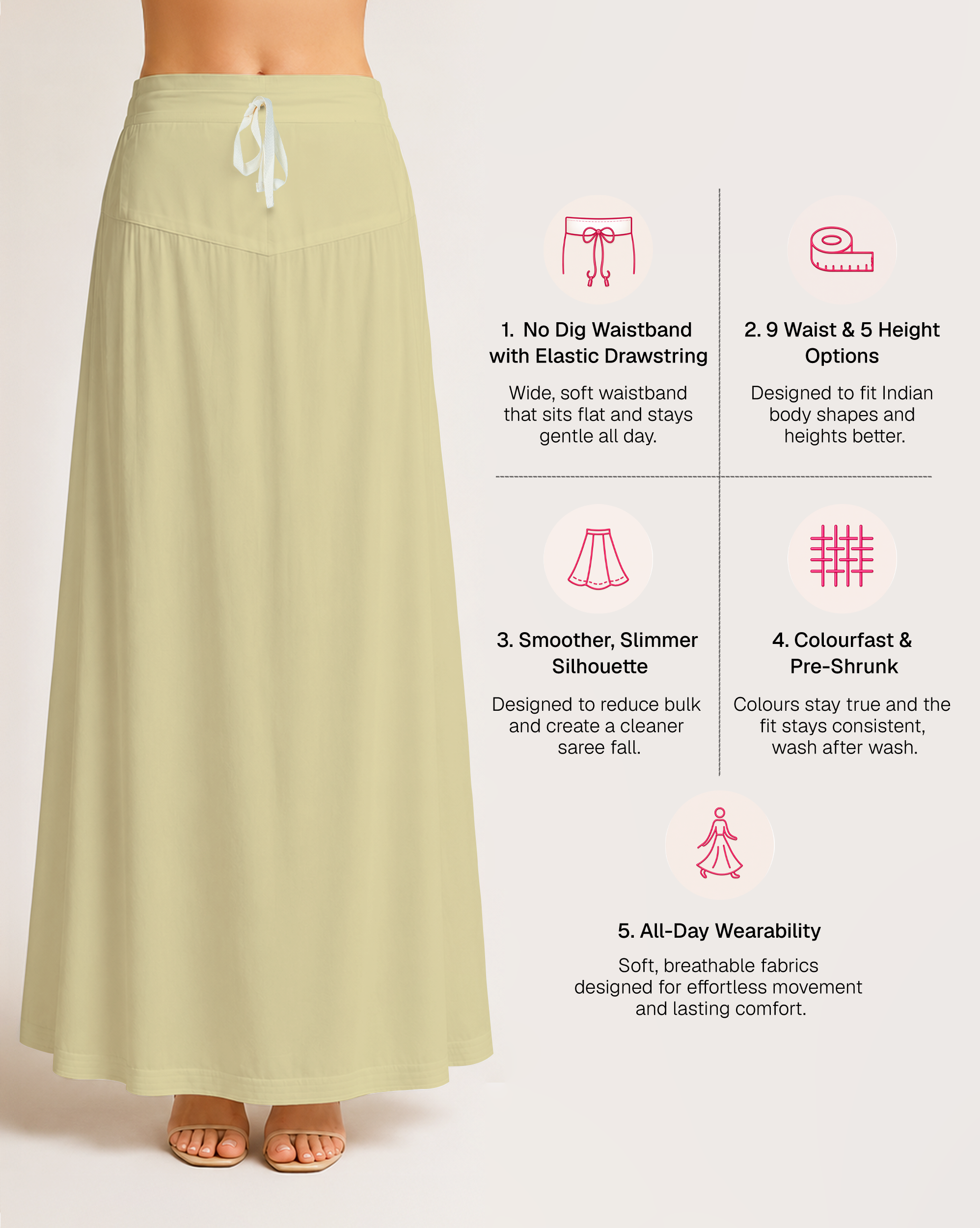 Fine Pure Cotton Satin Petticoat