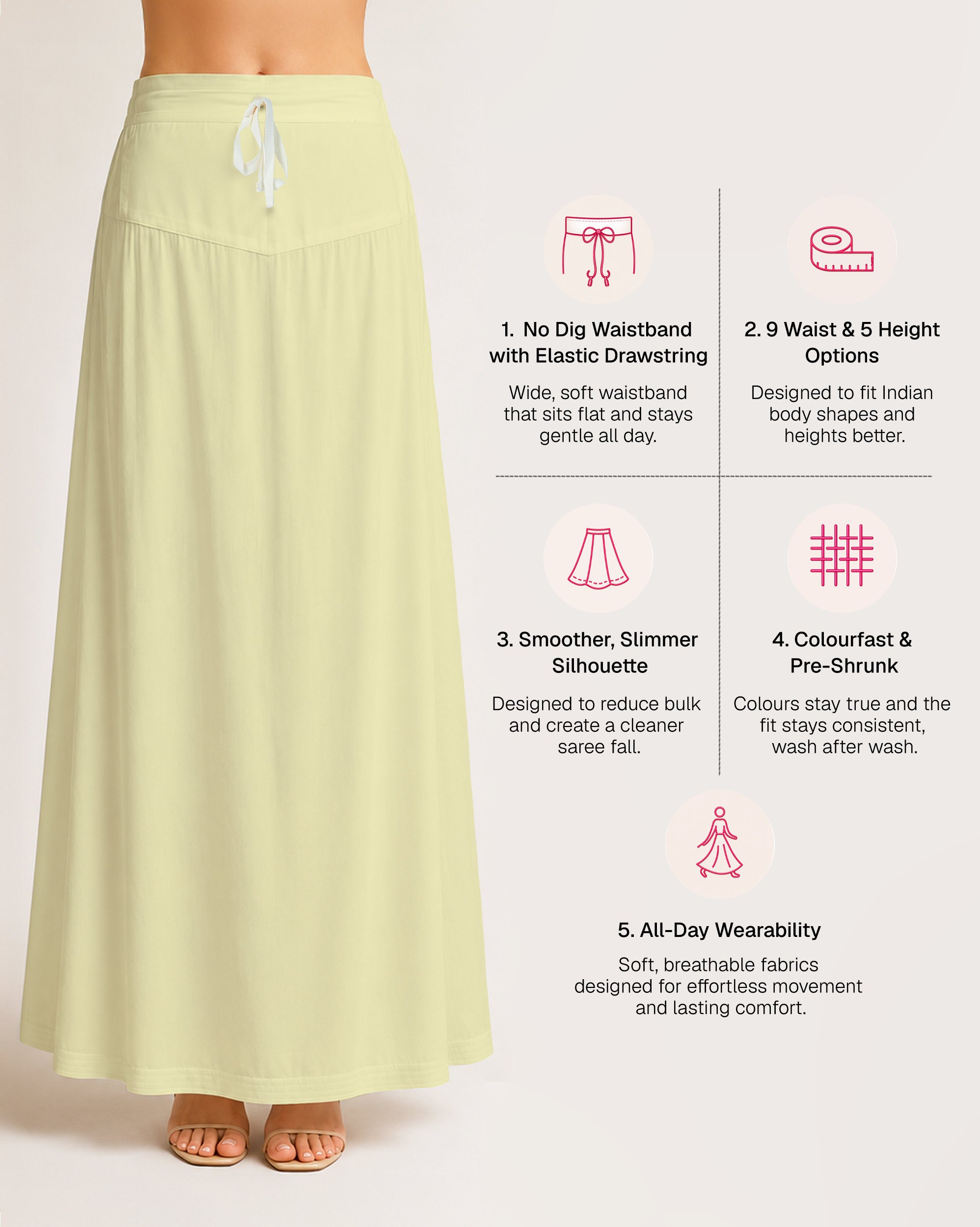Fine Pure Cotton Satin Petticoat
