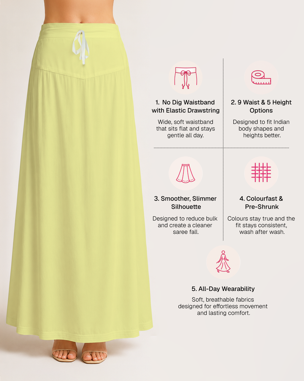 Fine Pure Cotton Satin Petticoat