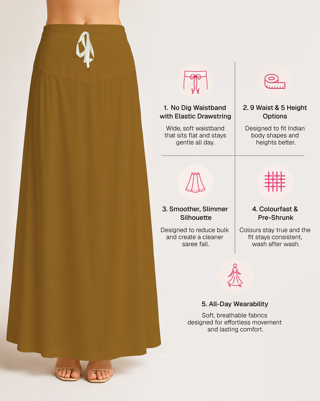 Fine Pure Cotton Satin Petticoat