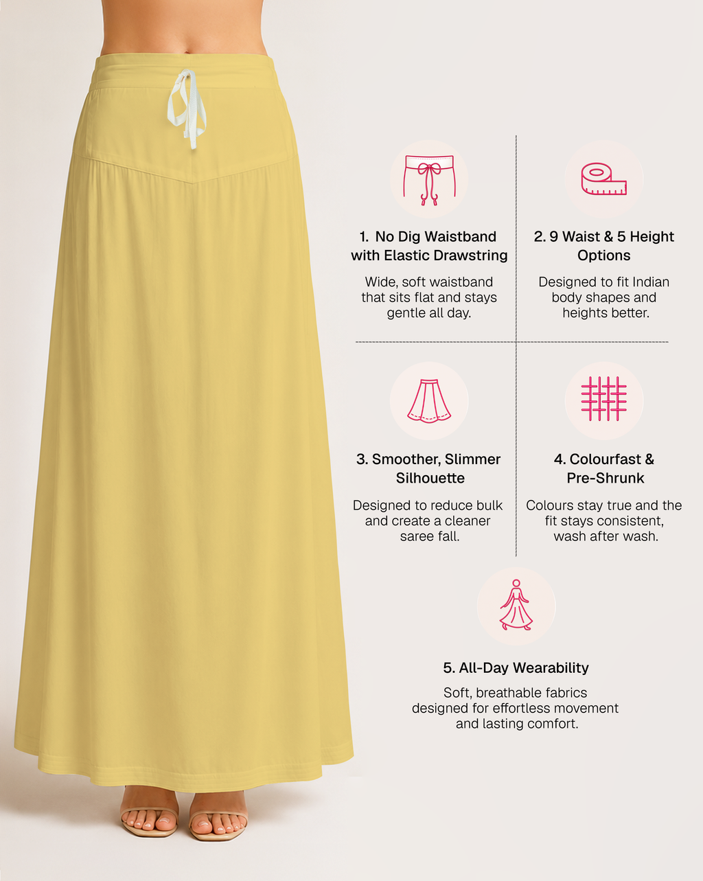 Fine Pure Cotton Satin Petticoat